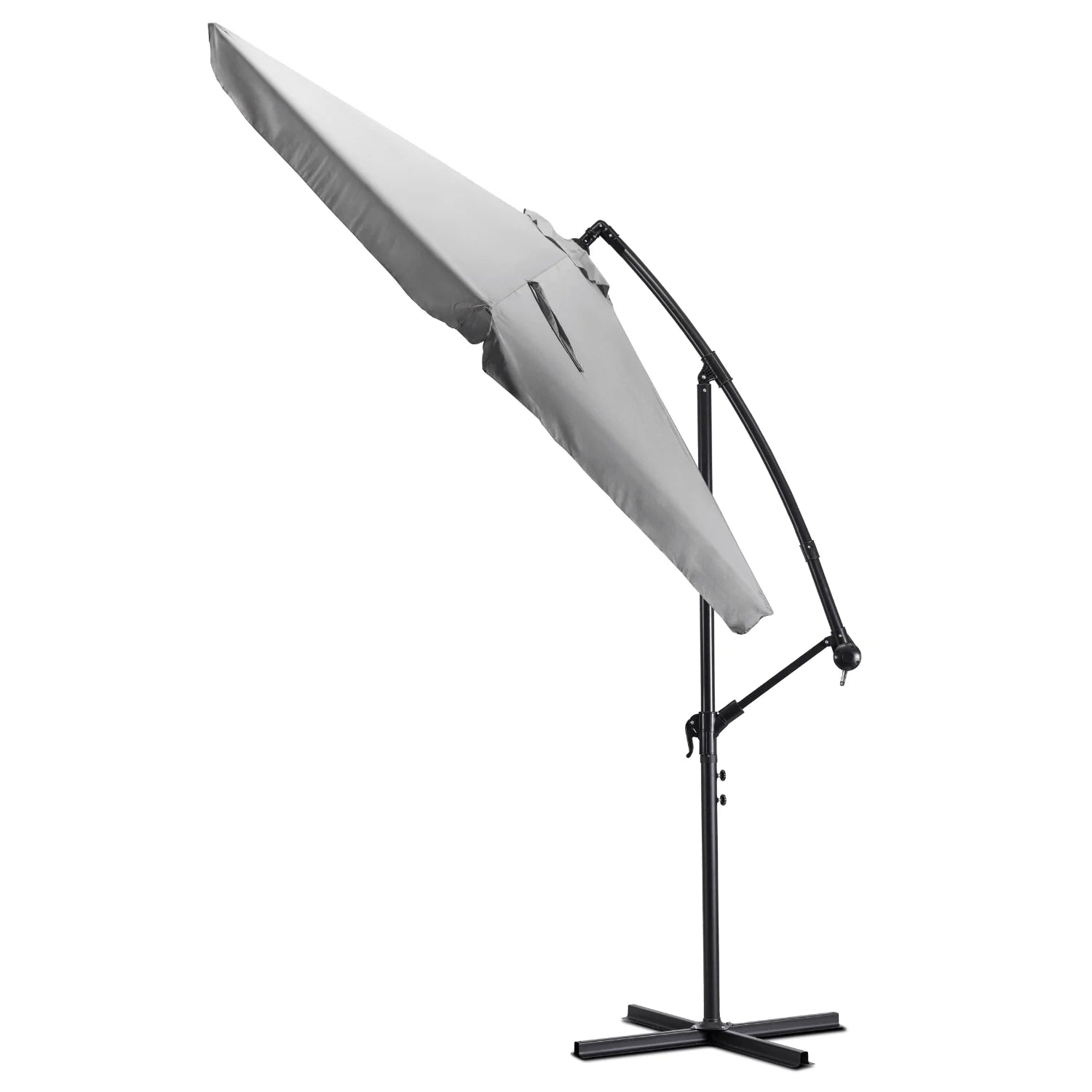 Elite AKRON Gartenschirm Hellgrau - Großer wasserdichter Sonnenschirm für den Außenbereich