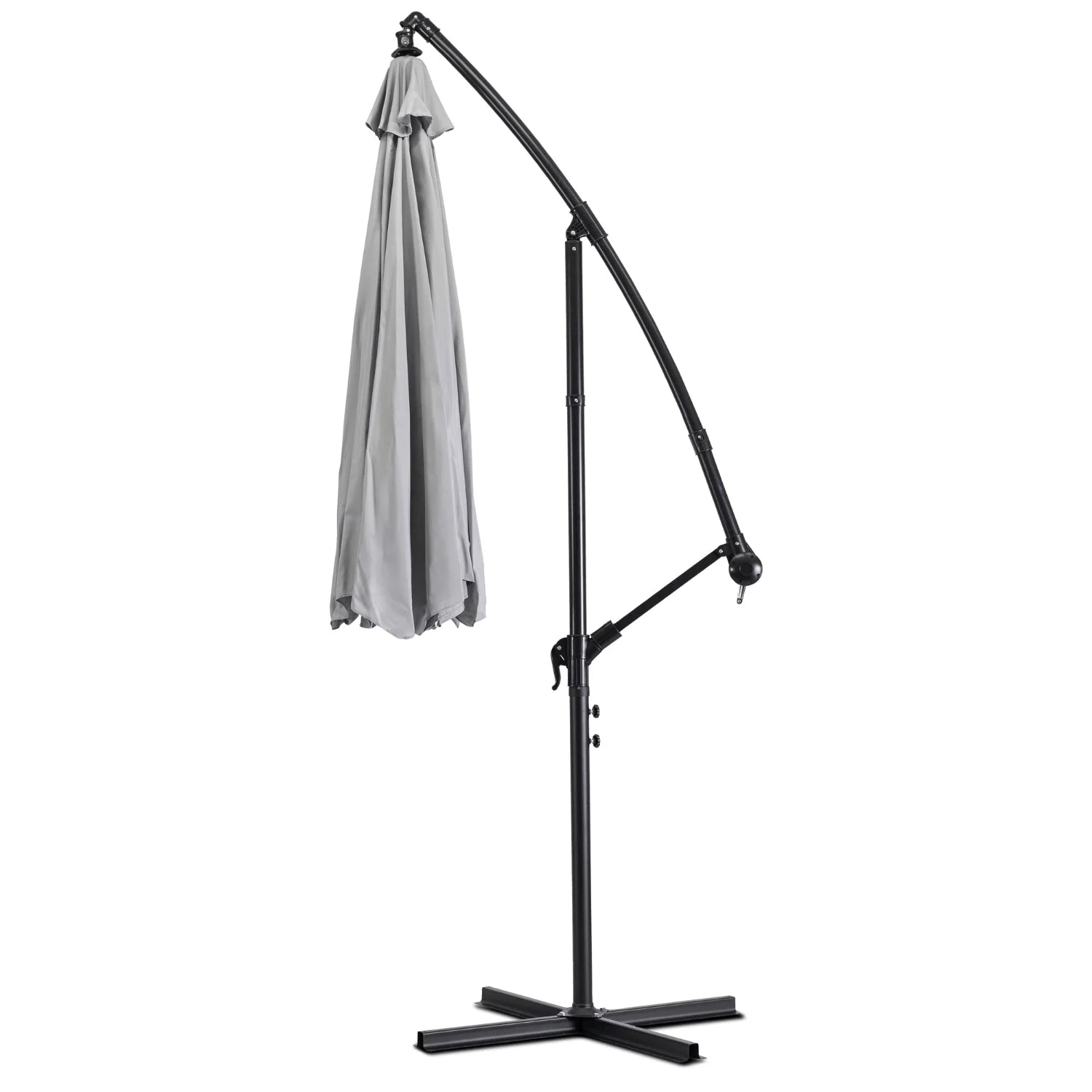 Elite AKRON Gartenschirm Hellgrau - Großer wasserdichter Sonnenschirm für den Außenbereich