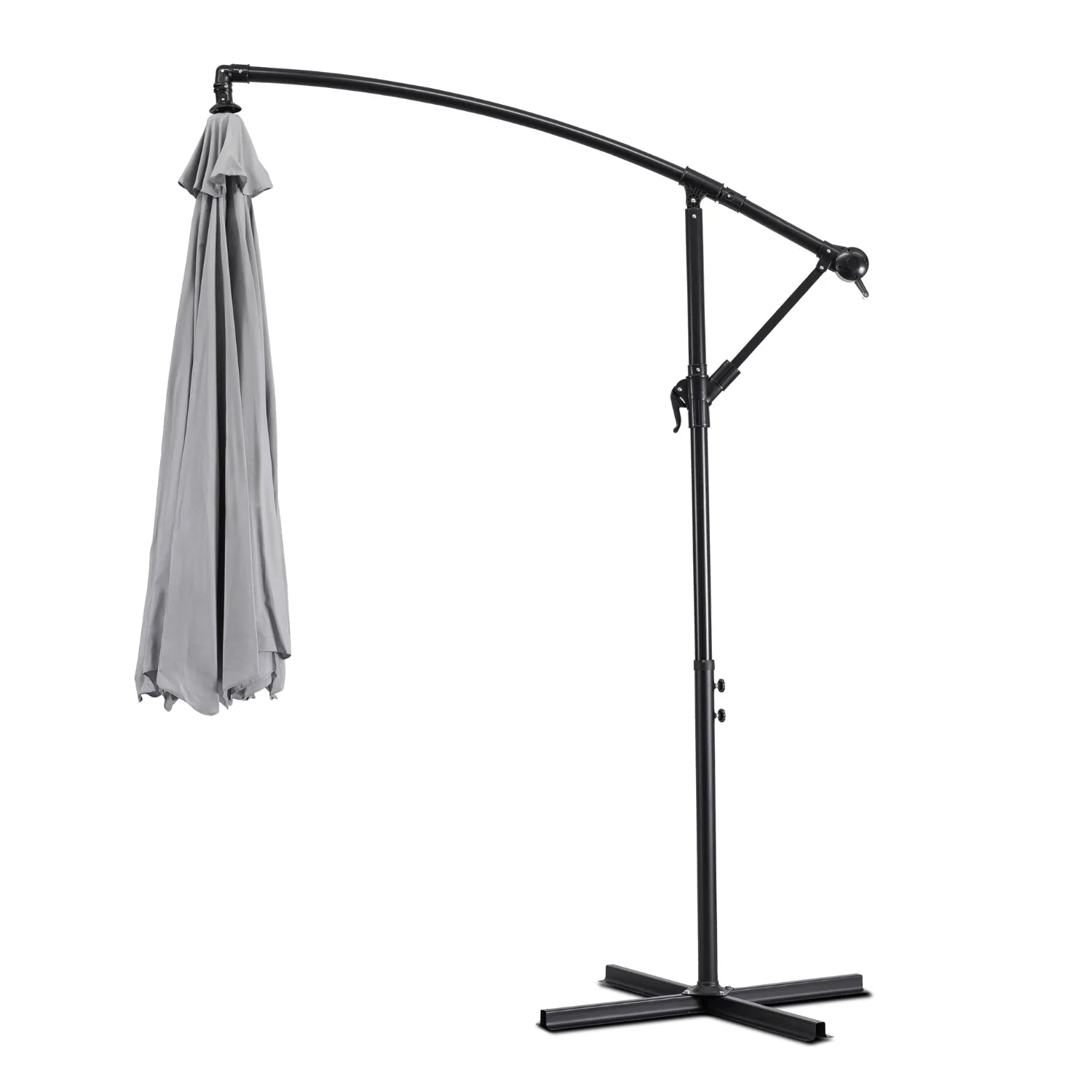 Elite AKRON Gartenschirm Hellgrau - Großer wasserdichter Sonnenschirm für den Außenbereich