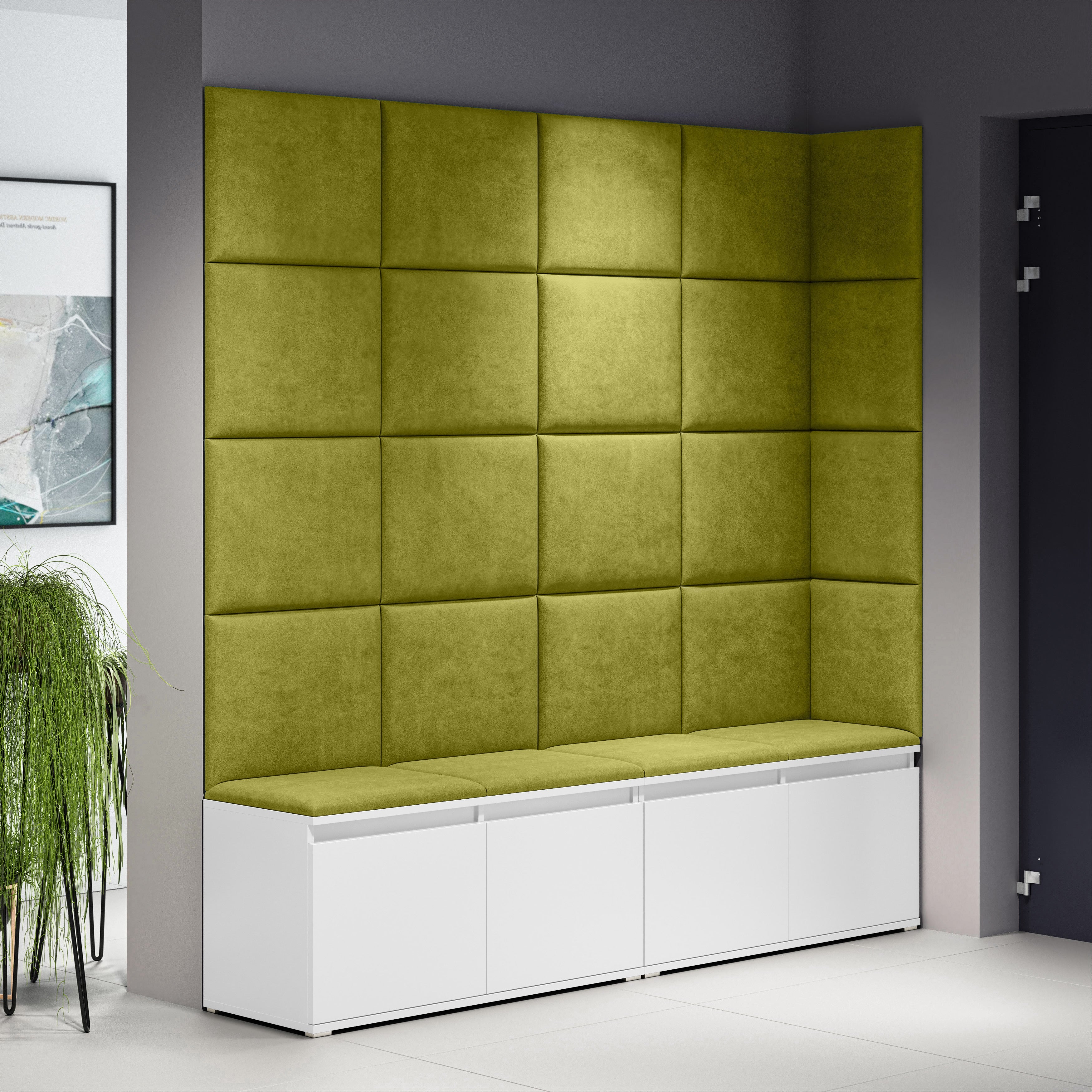 PK Emi 3 Hallway Wardrobe White - Upholstered Panels in Various Colours