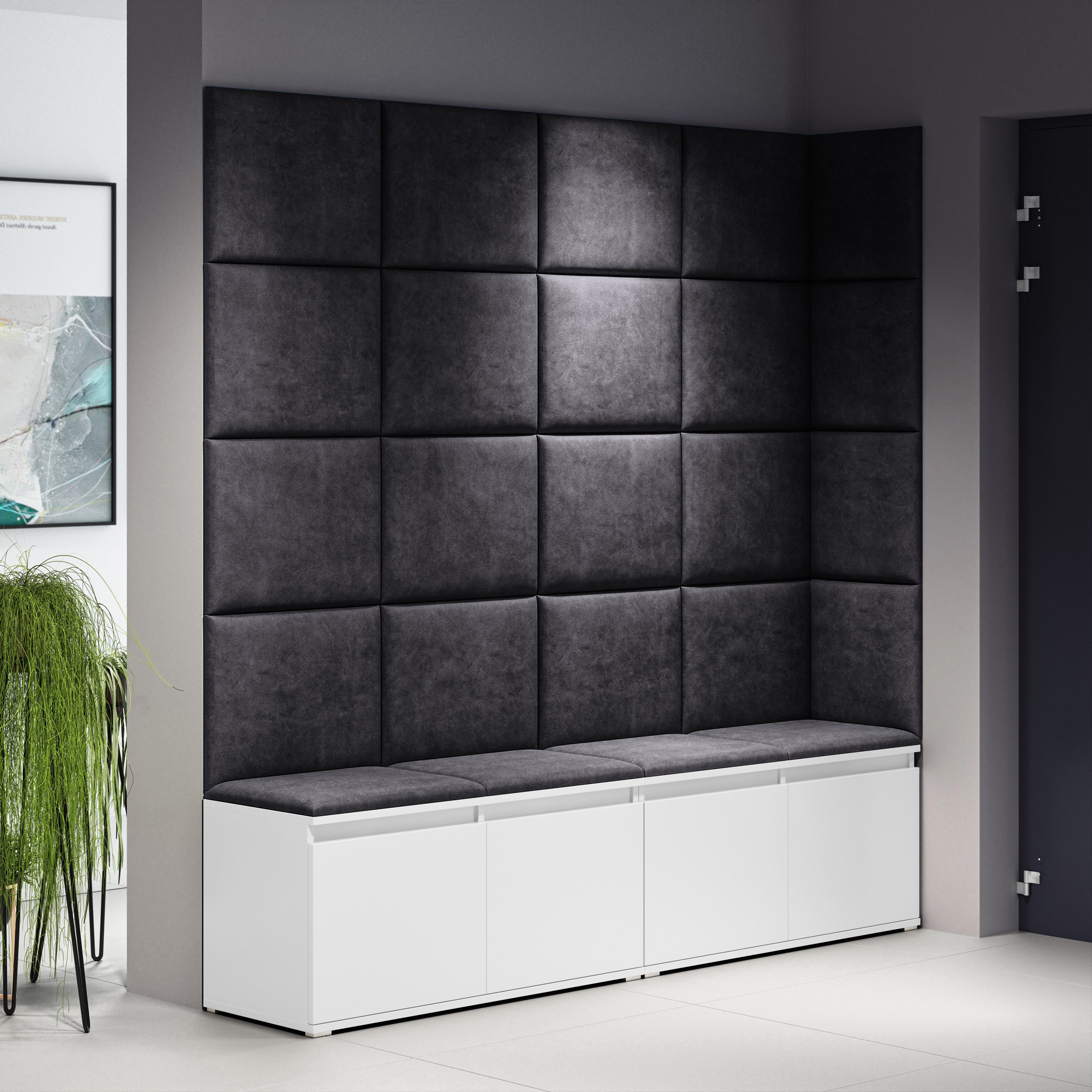 PK Emi 3 Hallway Wardrobe White - Upholstered Panels in Various Colours