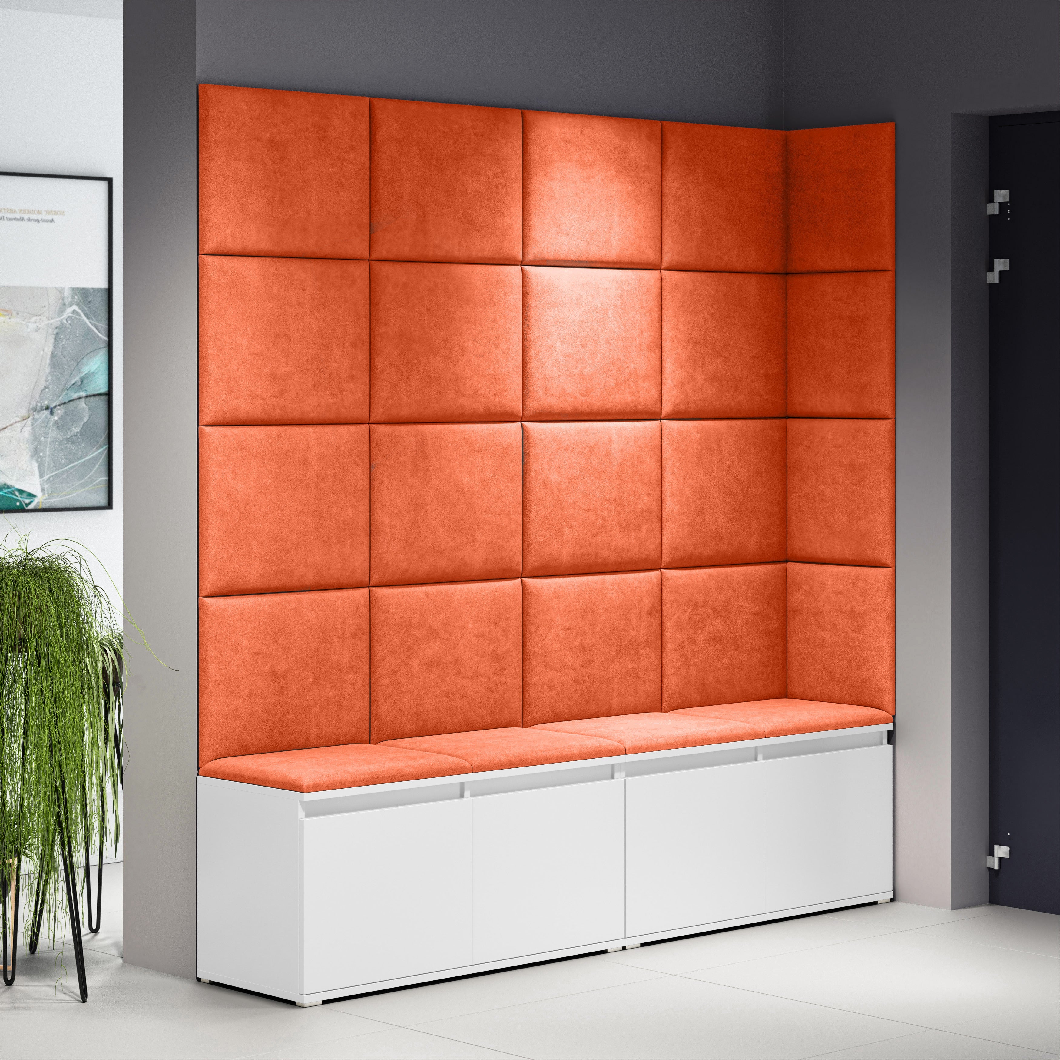 PK Emi 3 Hallway Wardrobe White - Upholstered Panels in Various Colours