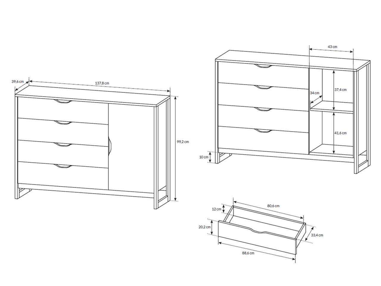 Lask ARDEN Sideboard 138 – 138 x 40 x 90.5 cm
