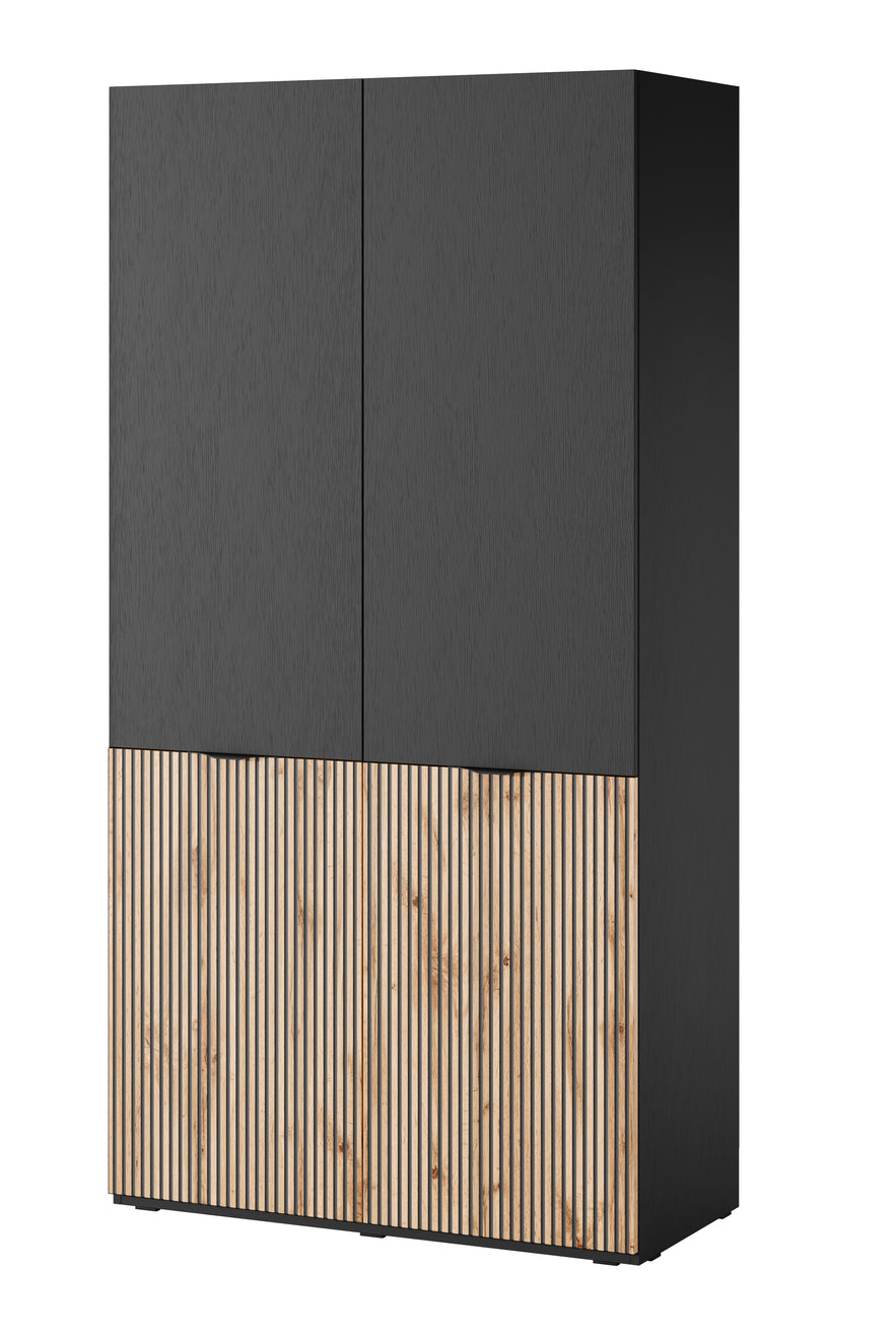 PI Sandbox Modular 2-Door Wardrobe – Sento Black Graphite / Wotan Oak