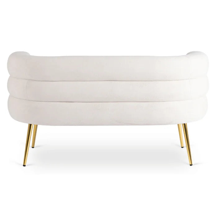 ELITE NANTES Two-Seater Sofa for Living Room -Cream/Gold Modern