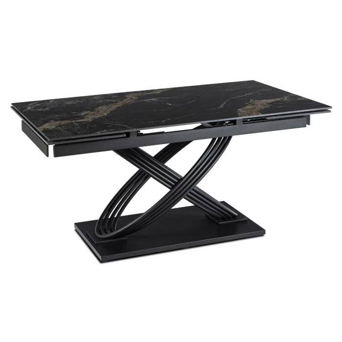 Elite IBIZA 160-240 cm Dining Table IBIZA 160–240 cm Ceramic Black Marble, Modern Loft