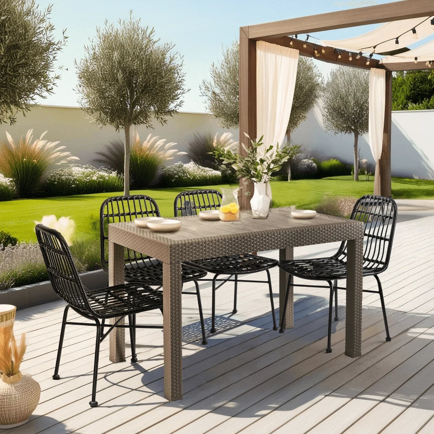 Elite FARGO Outdoor Table – Brown Technorattan