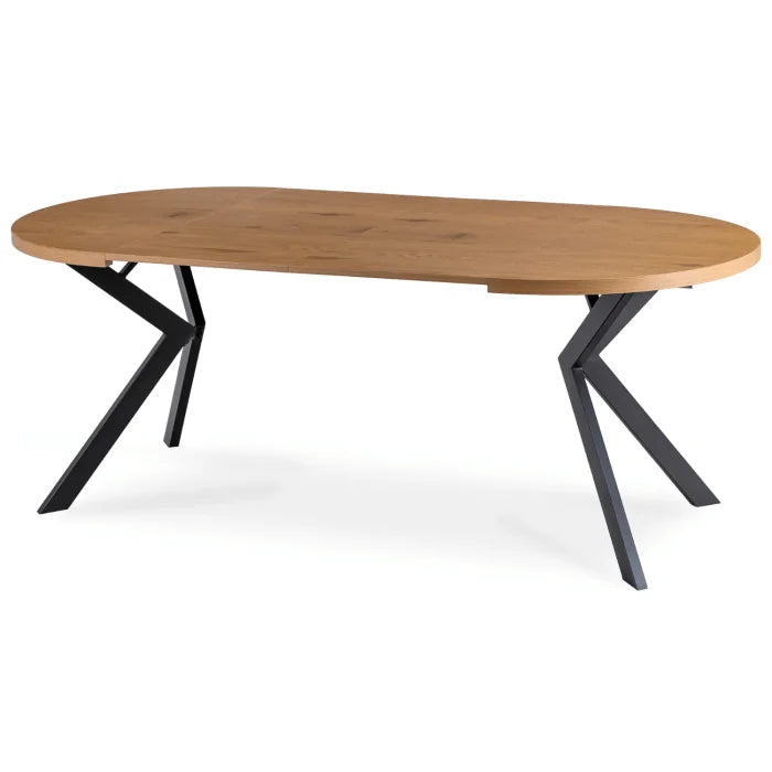 Elite LUKAS Round Extendable Dining Table 100–250 cm Golden Oak Modern Loft