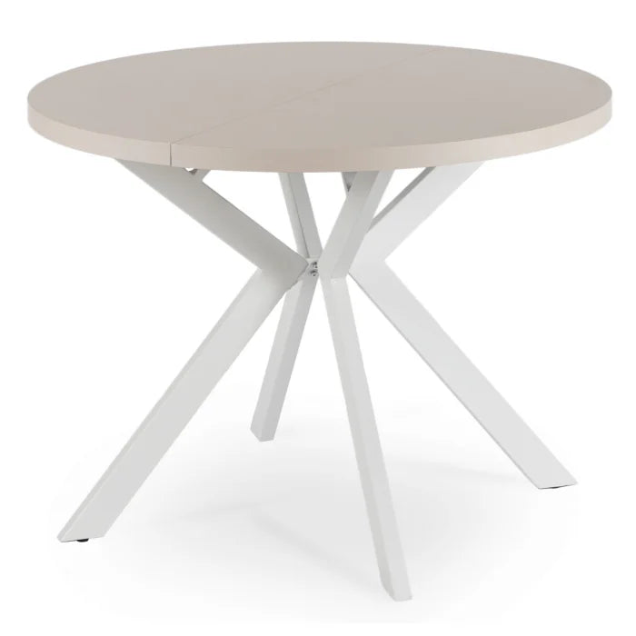 Elite LUKAS Round Extendable Dining Table 100–250 cm Cashmere/White Modern
