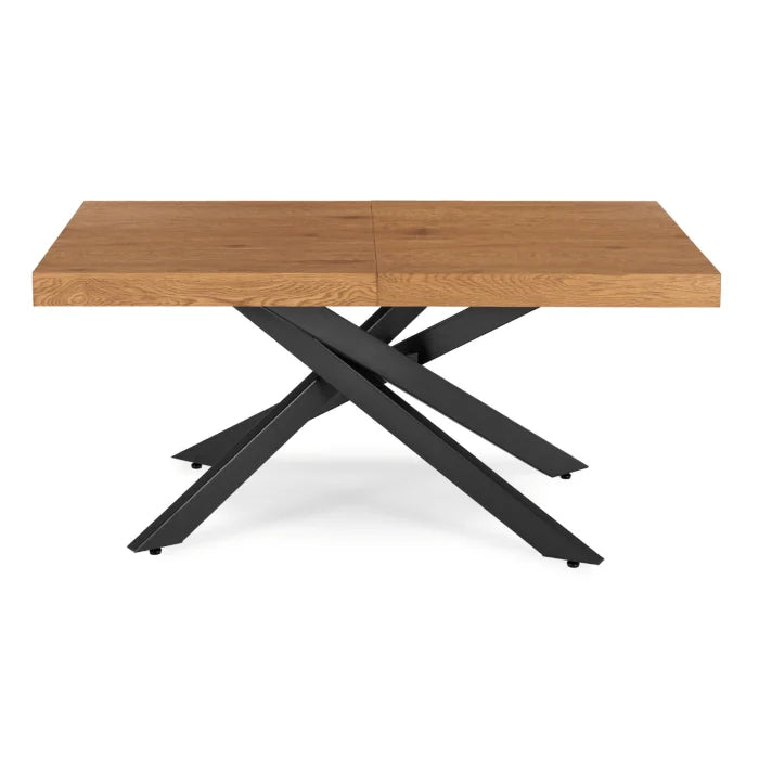 Elite HAMPTON Extendable Rectangular Dining Table 160–240 cm Rustic Oak / Black Modern Loft