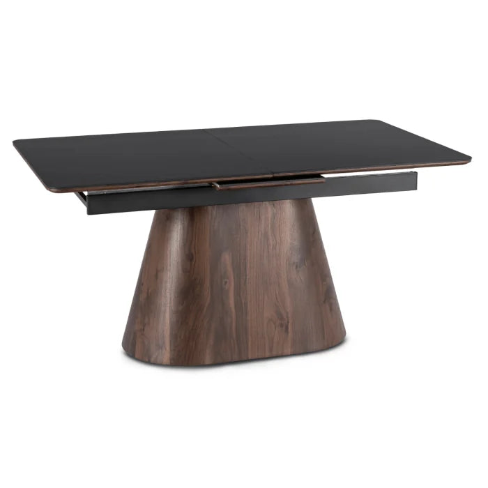 Elite LISBON Extendable Rectangular Dining Table 160–200 cm Ceramic Black/Walnut Dining Table Modern