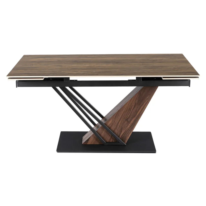 Elite REX Extendable Rectangular Dining Table 160–220 cm Ceramic Dark Brown/Black Modern Loft