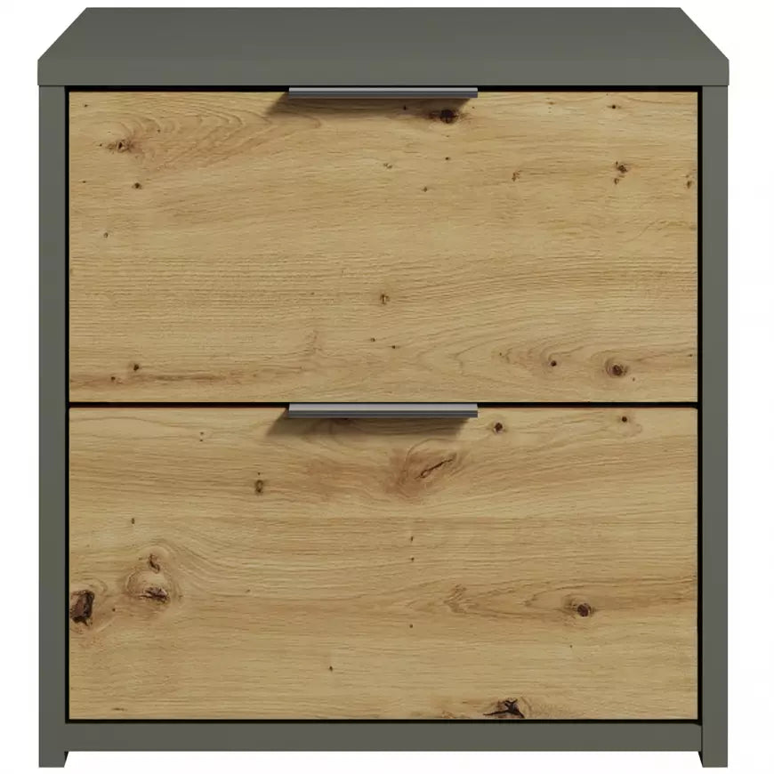 MO Rimini – Bedside Table 2S, Artisan Oak / Graphite
