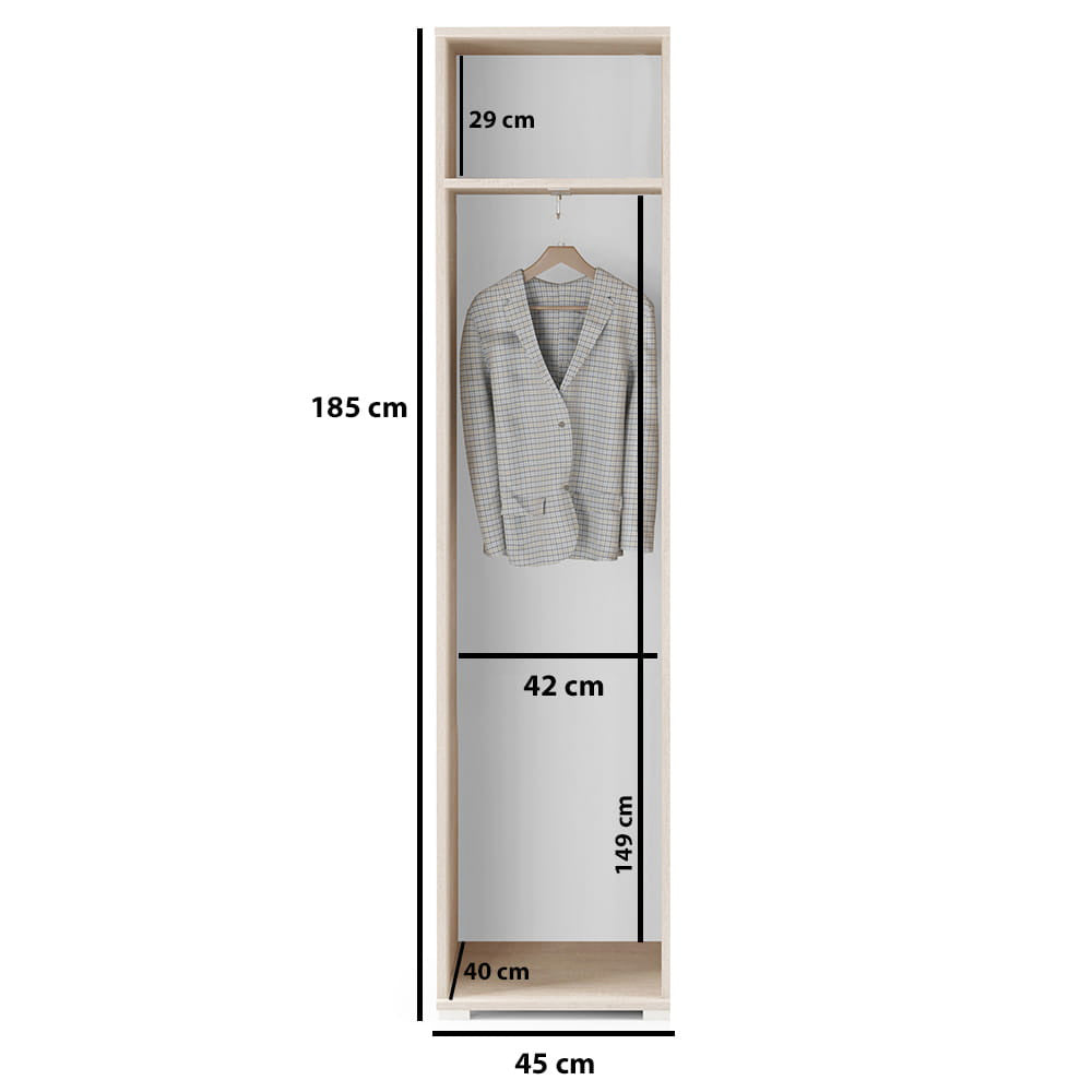 PK Emi 31 Hallway Wardrobe White - Upholstered Panels in Various Colours