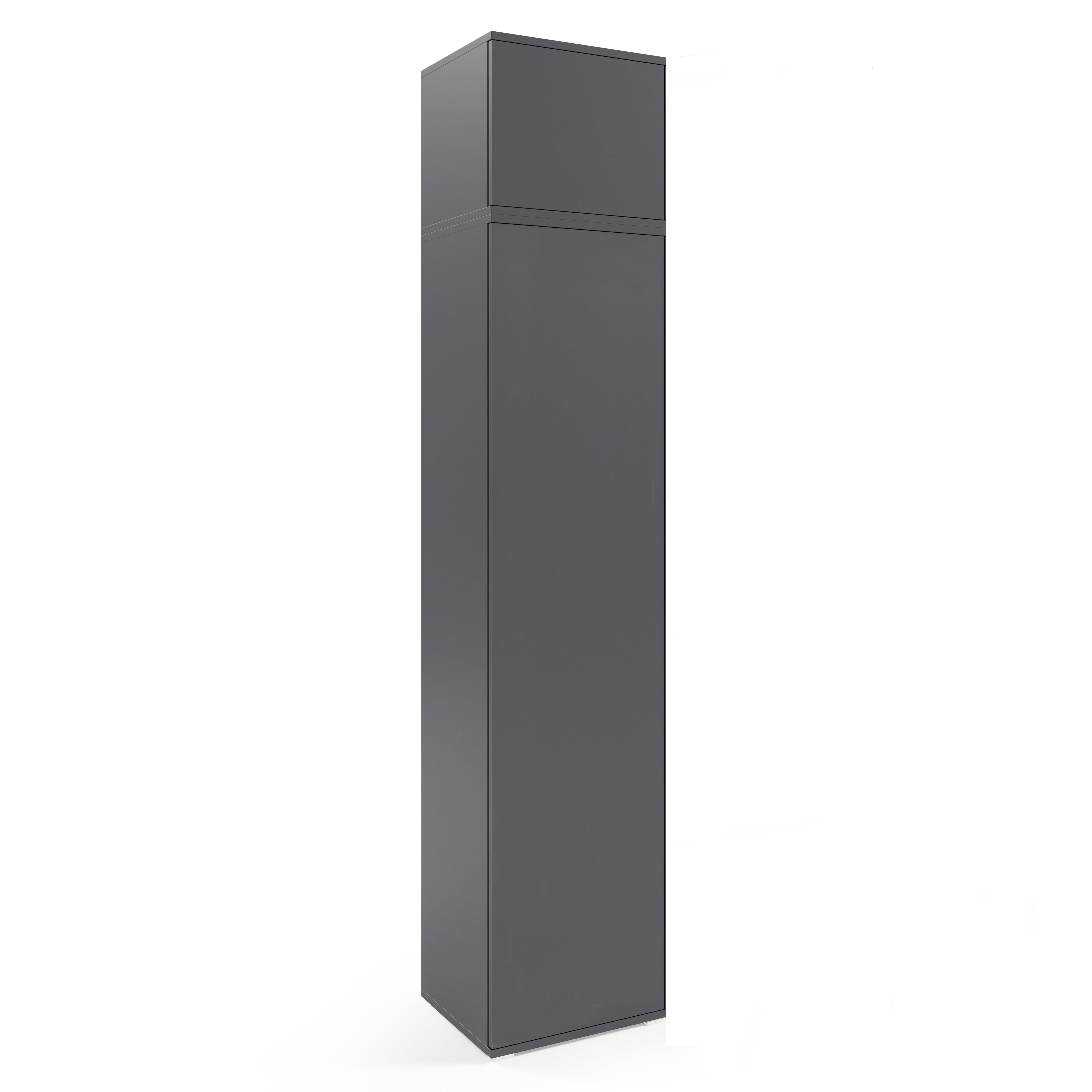 PK Emi 32 Hallway Wardrobe Graphite - Upholstered Panels in Various Colours