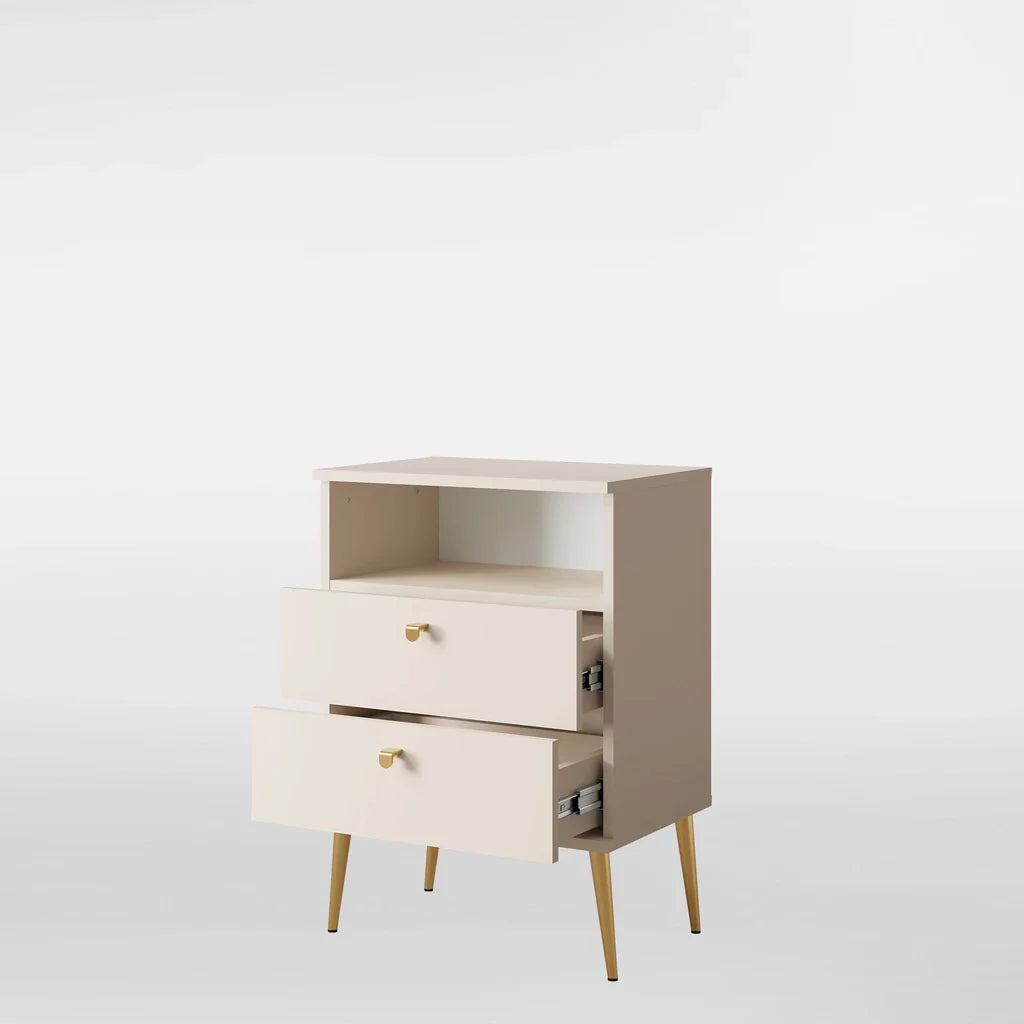 MO High Beige Tall Nightstand