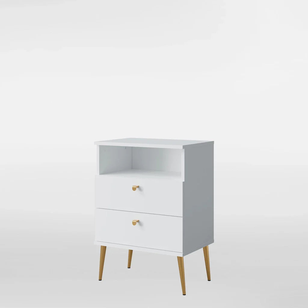 MO High Alpine White Tall Nightstand