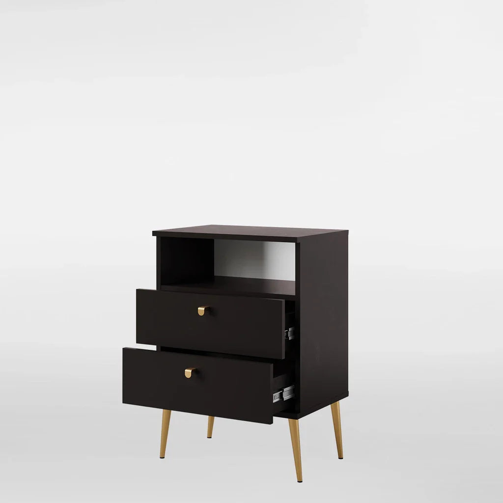 MO High Black Tall Nightstand