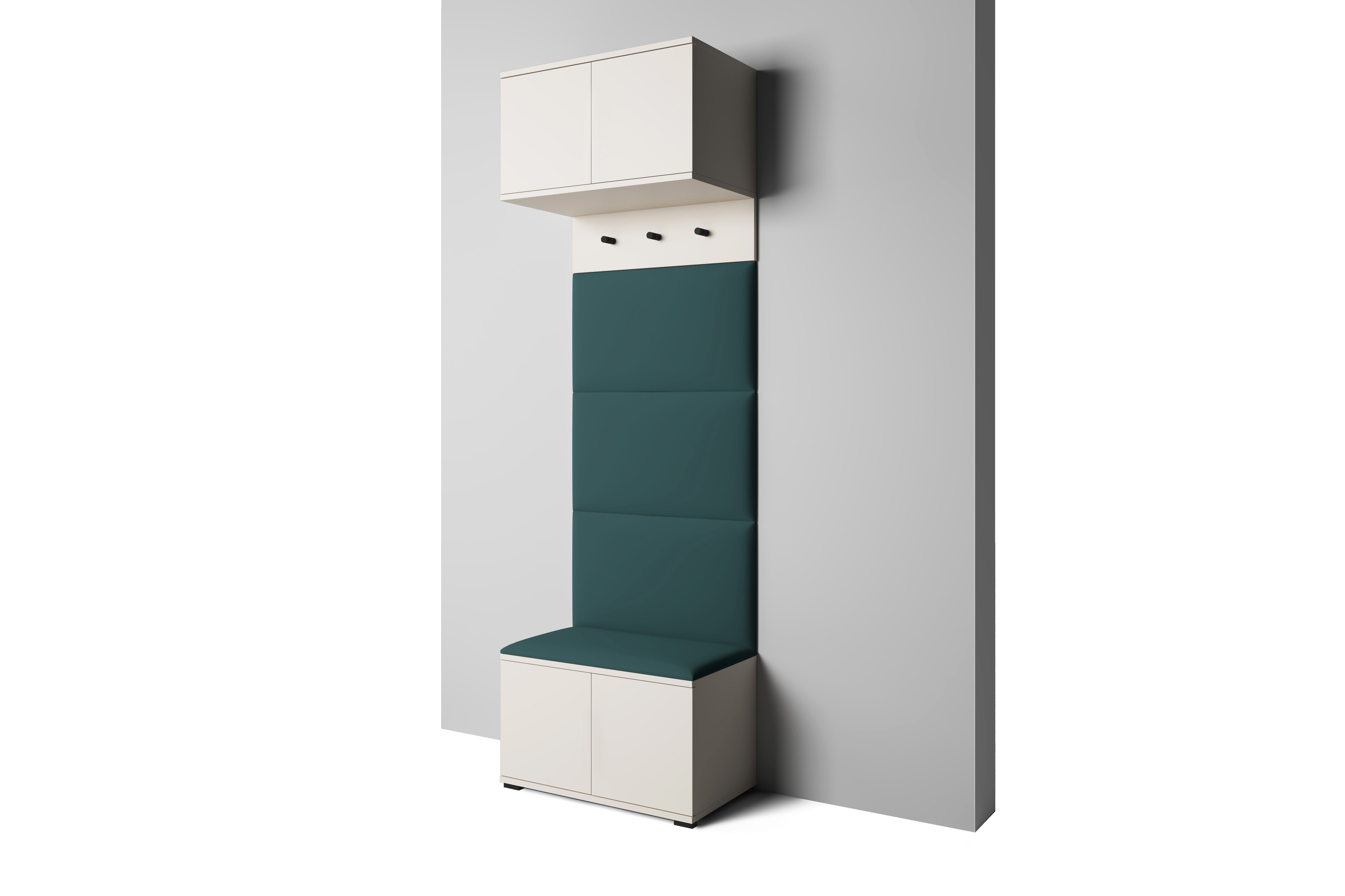 PK Bianco 5 Hallway Wardrobe Set – Upholstered Panels in Various Colours