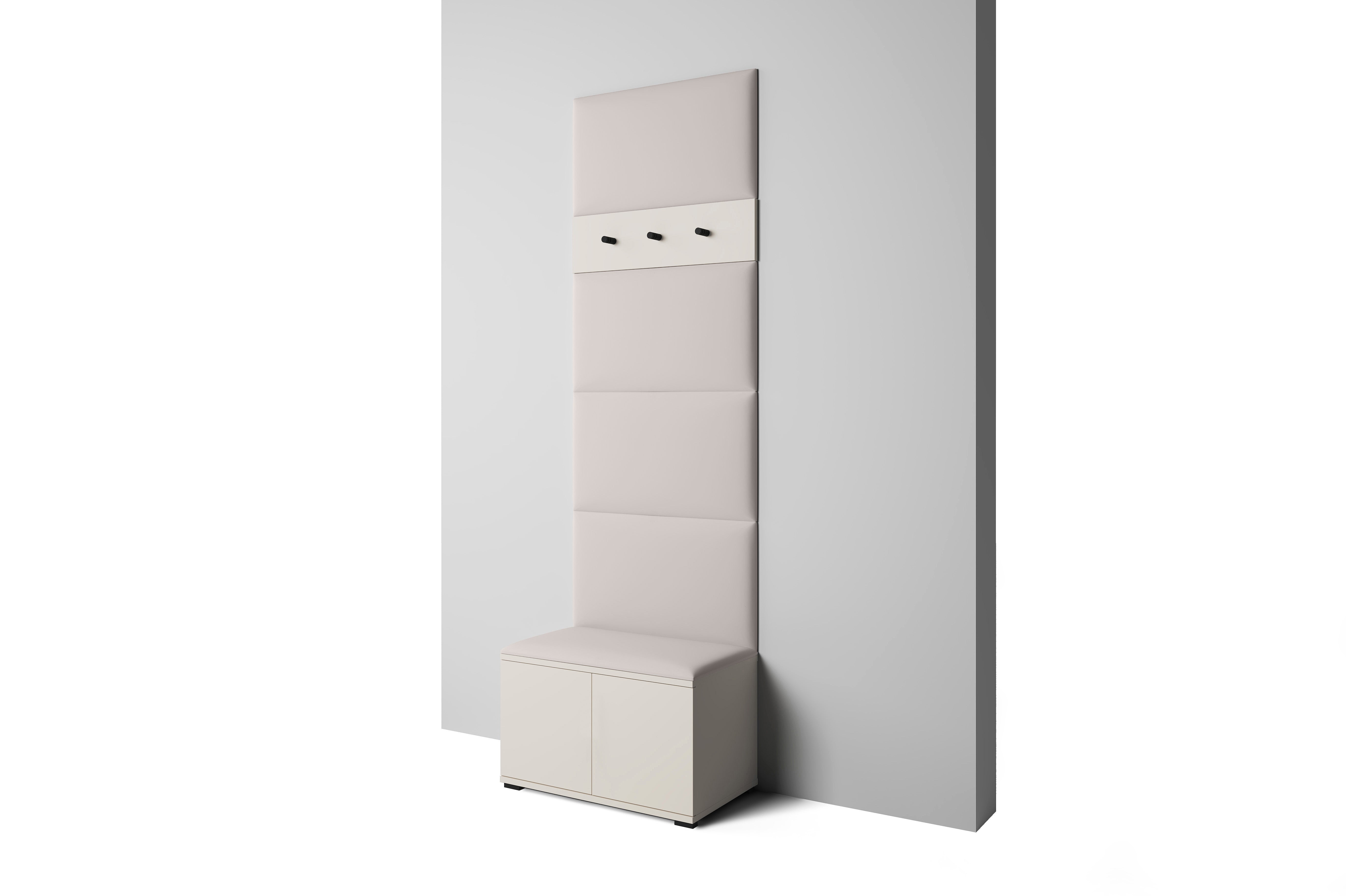 PK Bianco 6 Hallway Wardrobe Set - Upholstered Panels in Various Colours