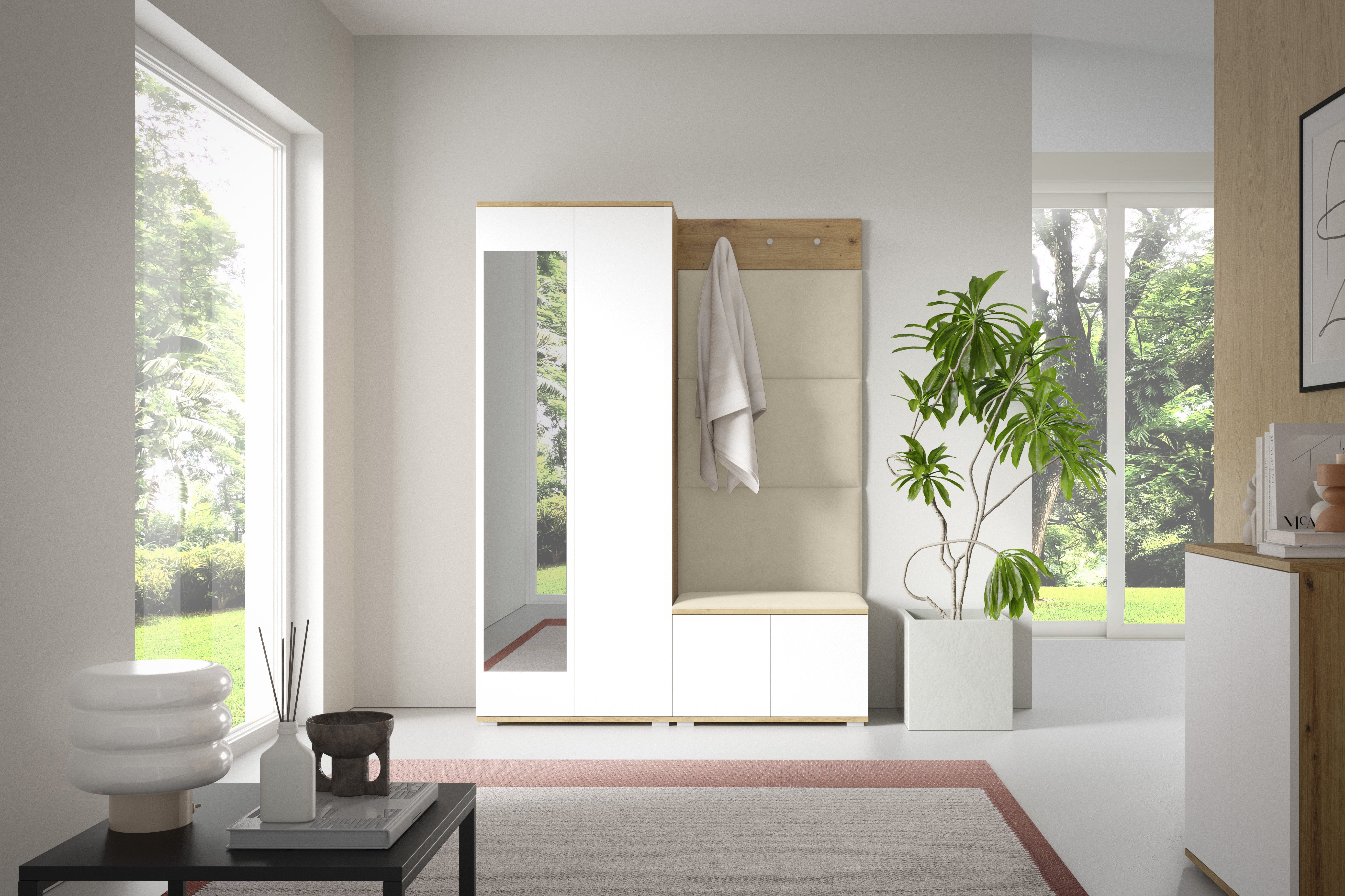 PK Sevilla 1 Hallway Wardrobe -Upholstered Panels in Various Colours