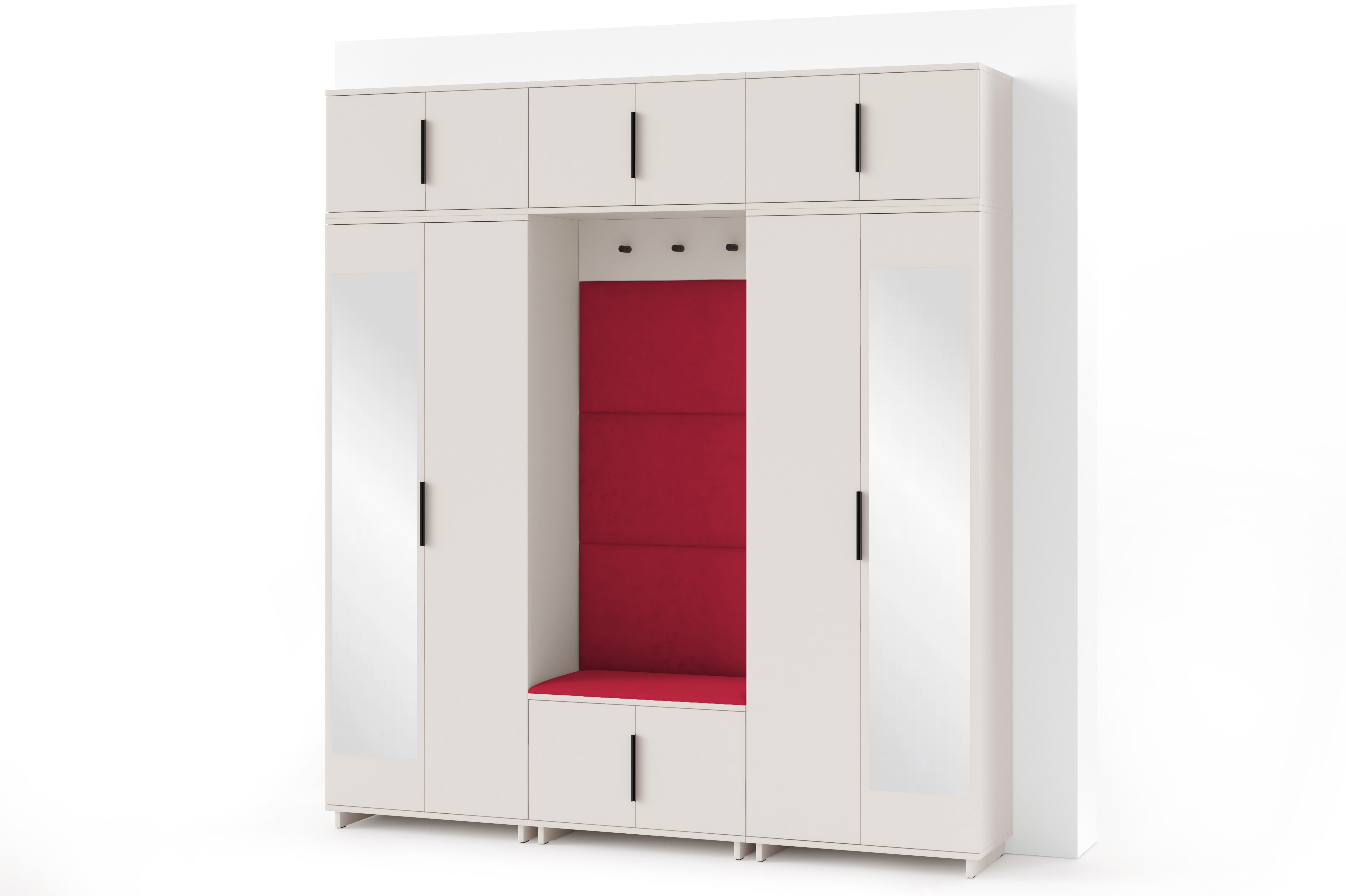 PK Bianco 2 Hallway Wardrobe Set - Upholstered Panels in Various Colours