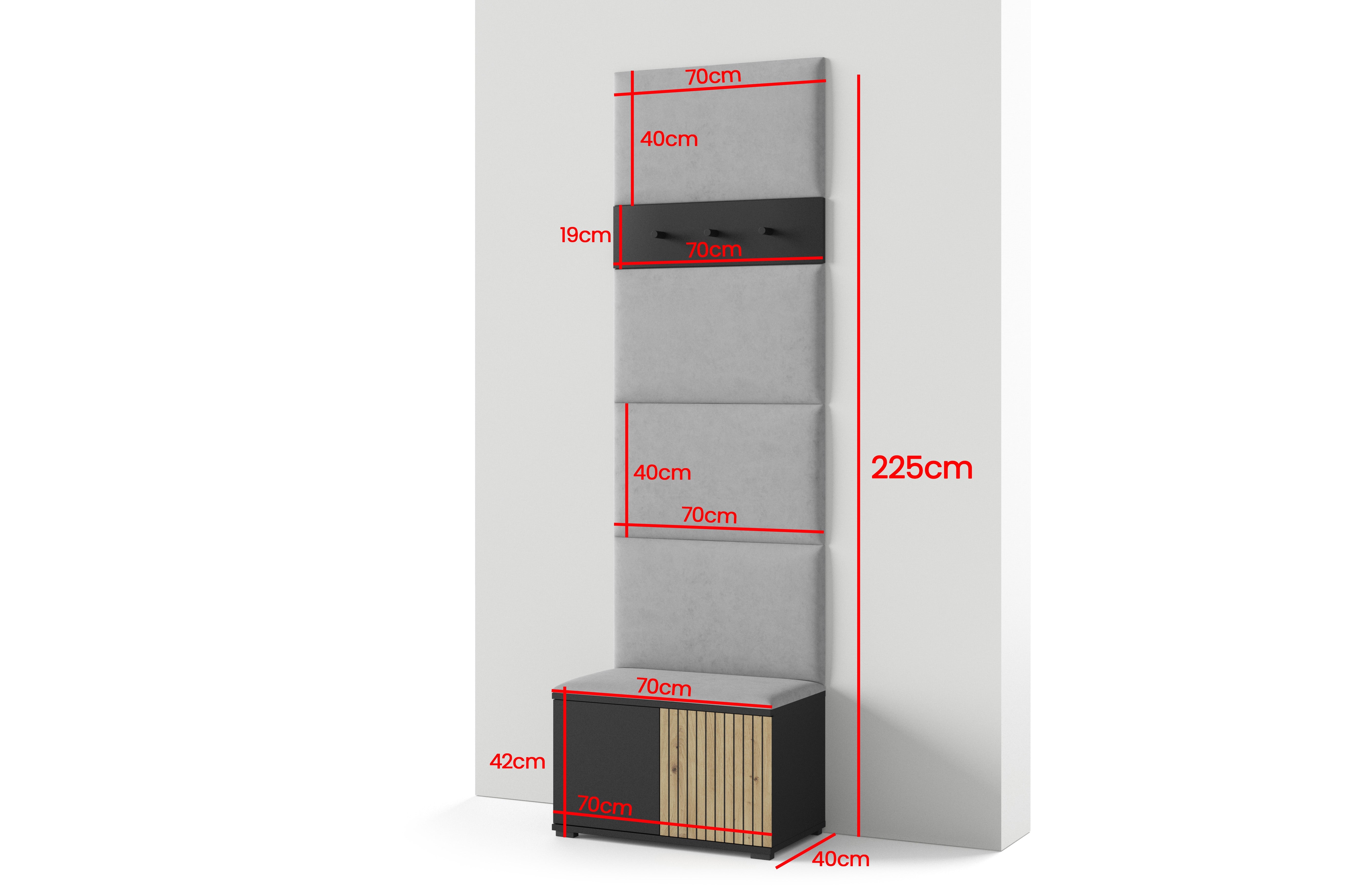 PK Ross 6 Flur-Set - Polsterpaneele in verschiedenen Farben