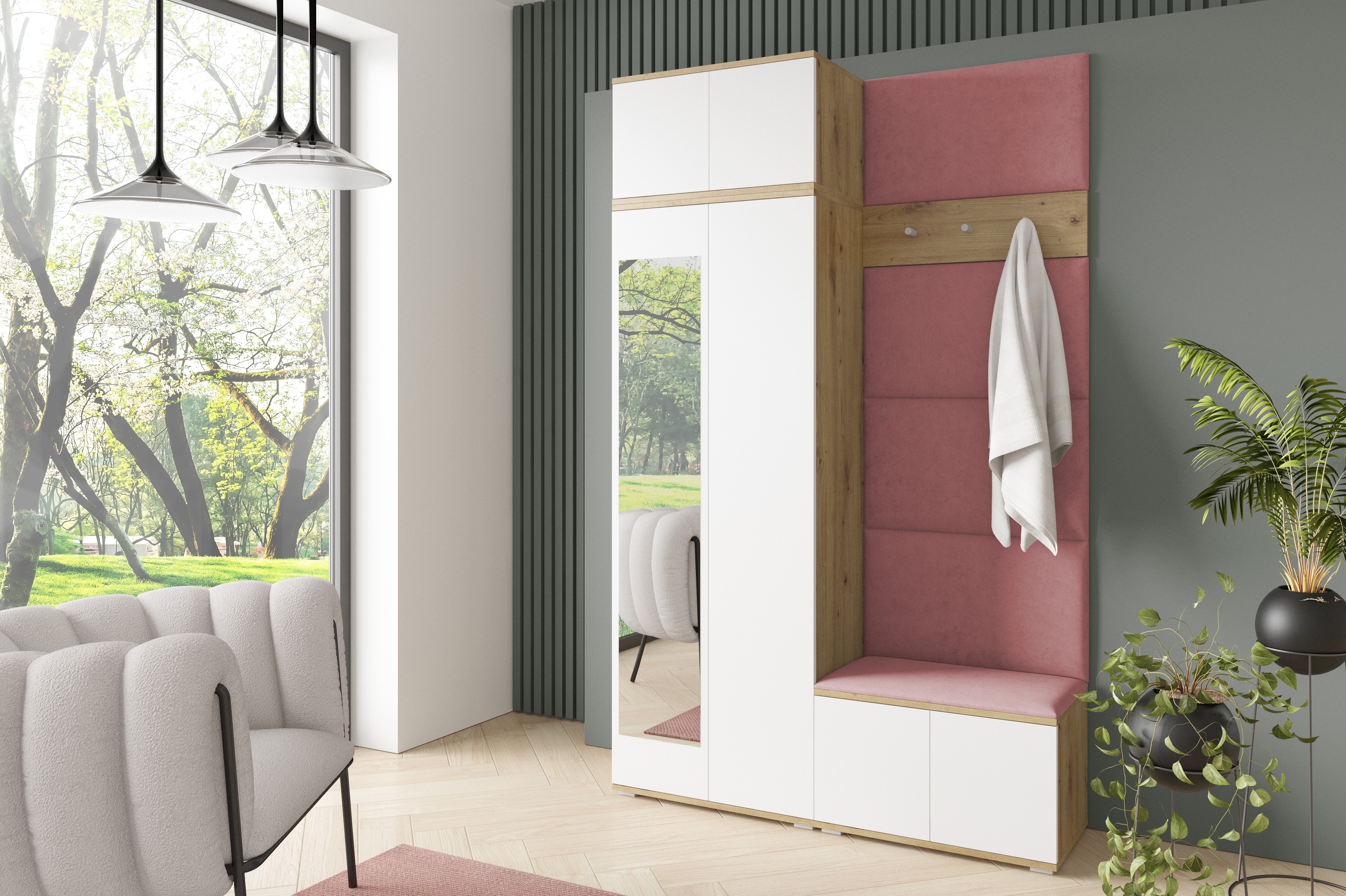 PK Sevilla 2 Hallway Wardrobe -Upholstered Panels in Various Colours