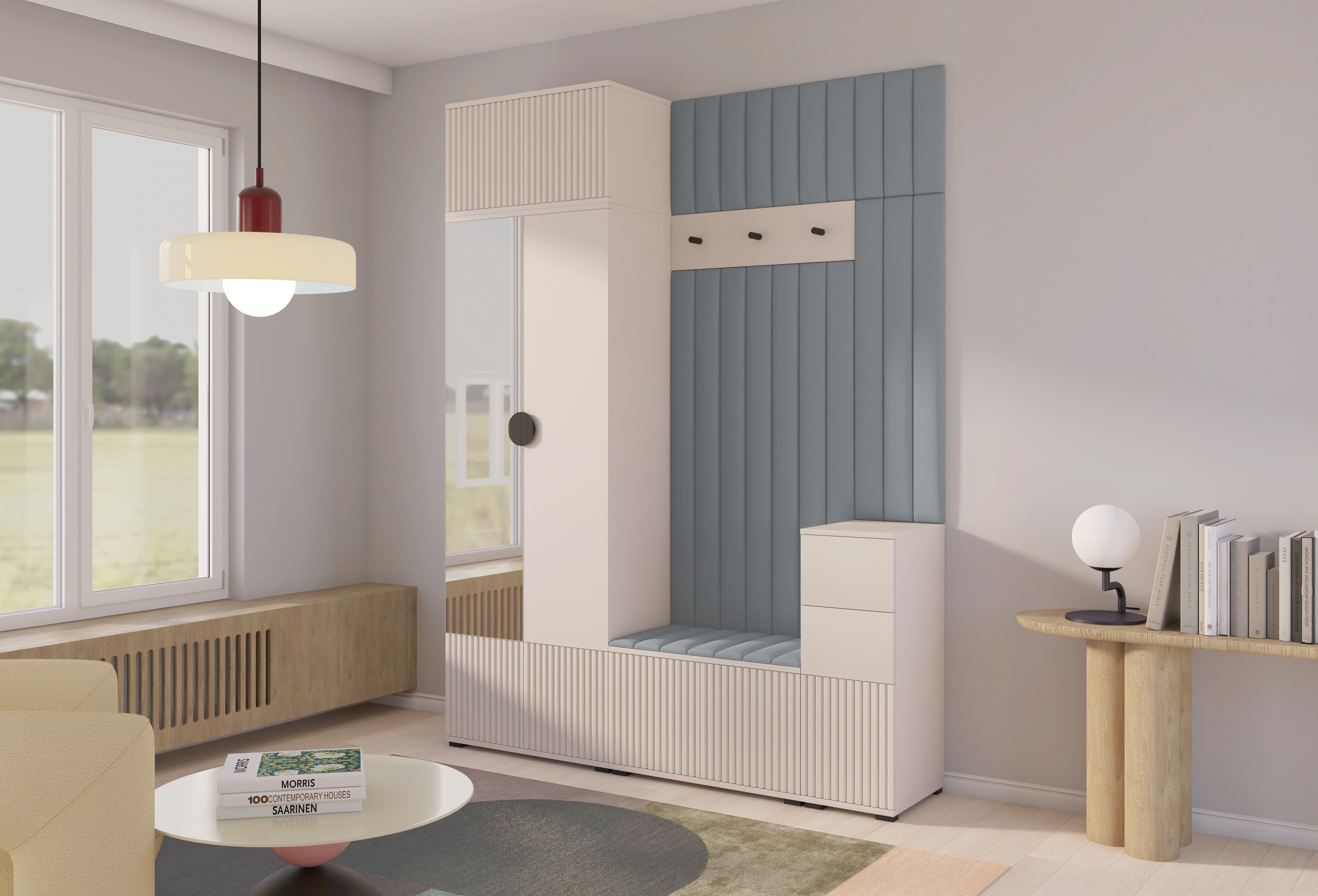 PK Rayo 8 Hallway Wardrobe - Upholstered Panels in Various Colours