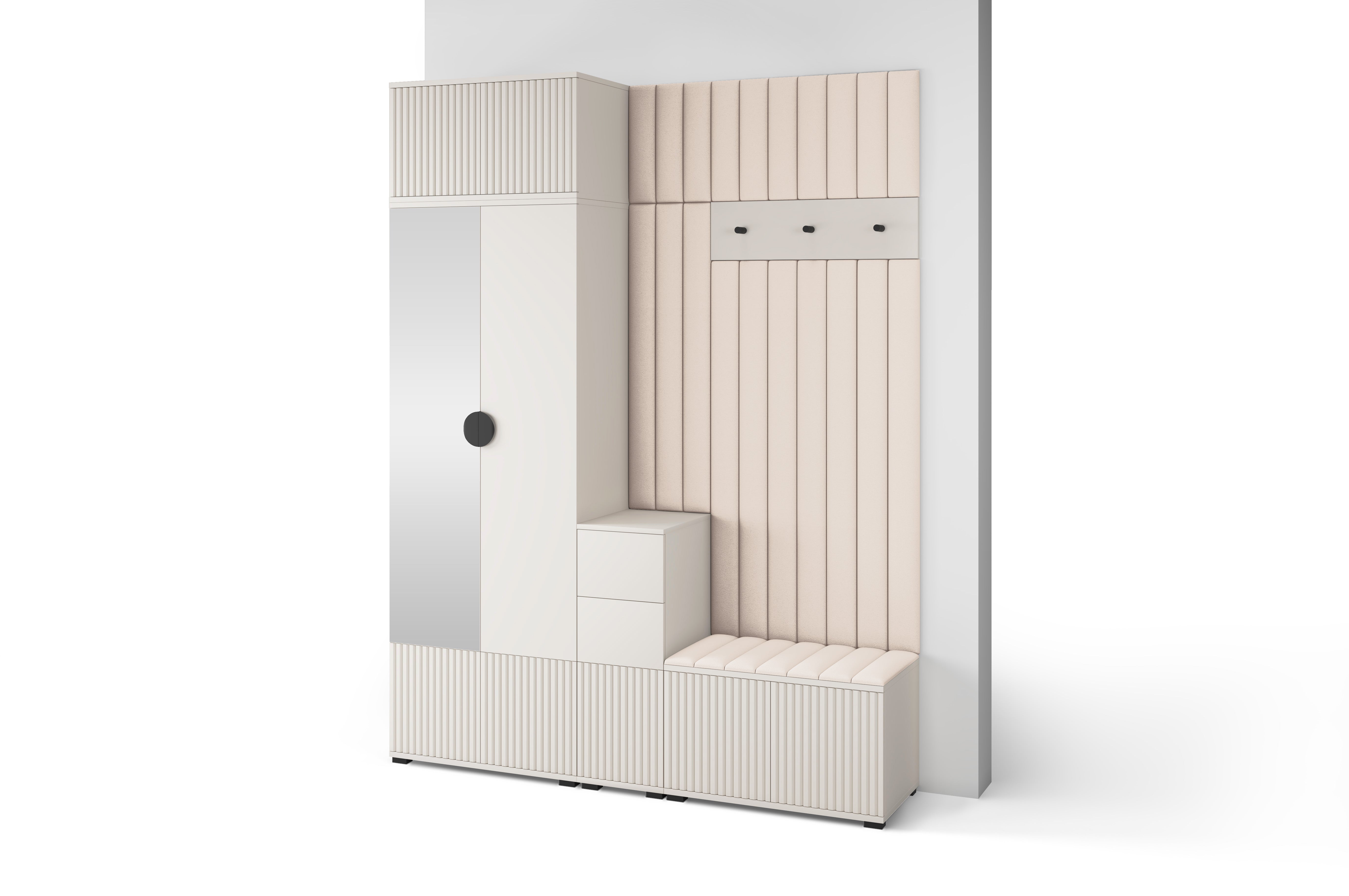 PK Rayo 8 Hallway Wardrobe - Upholstered Panels in Various Colours