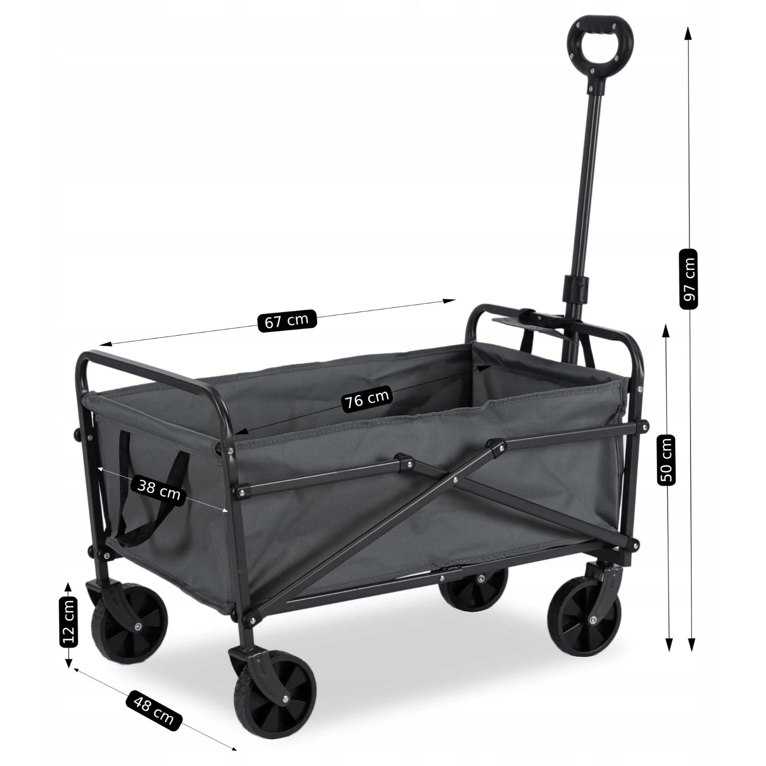 Elite GILBERT Faltbarer Wagen Grau - Tragbarer und vielseitiger Mehrzweckwagen