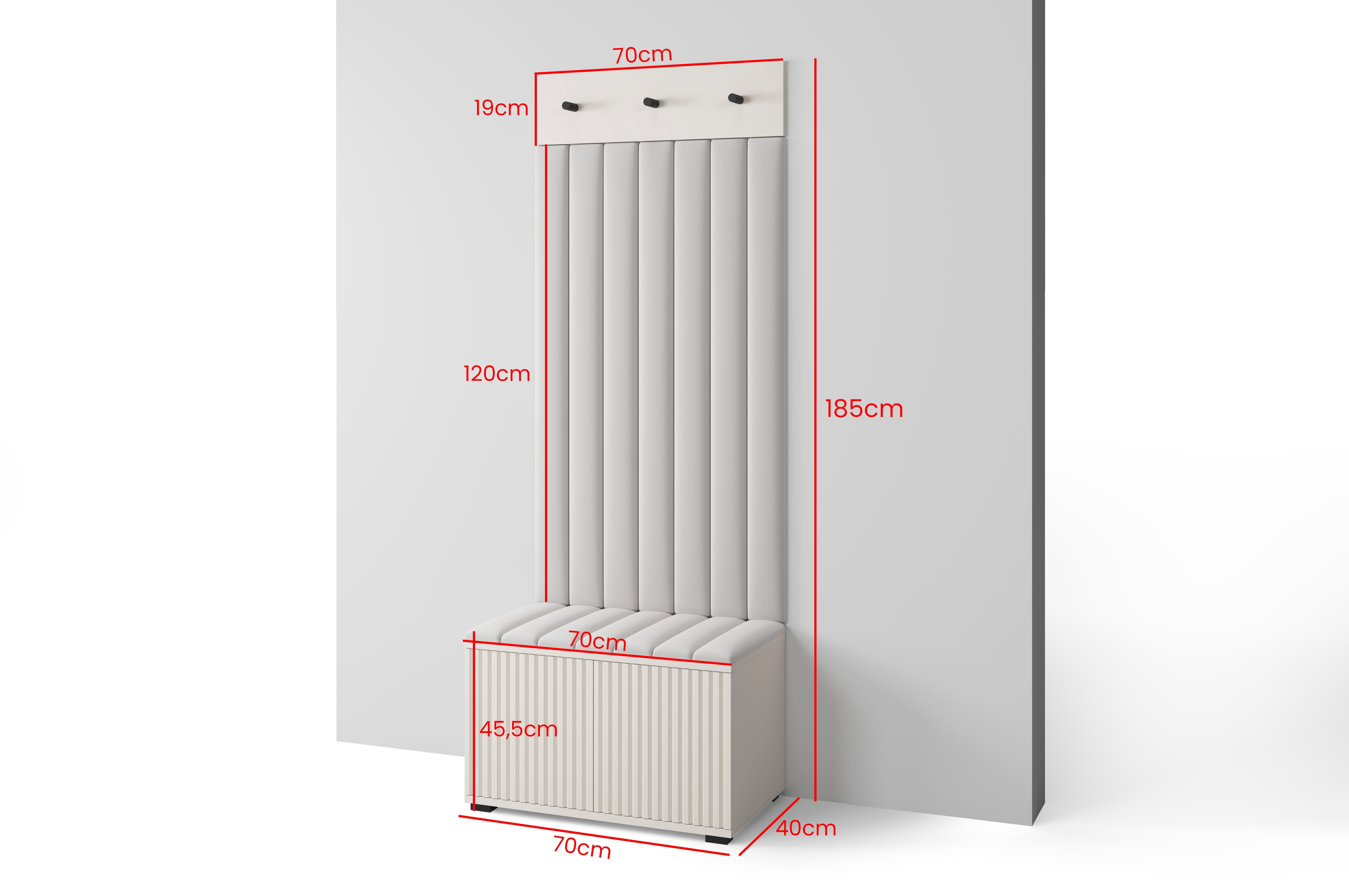 PK Rayo 6 Hallway Wardrobe - Upholstered Panels in Various Colours