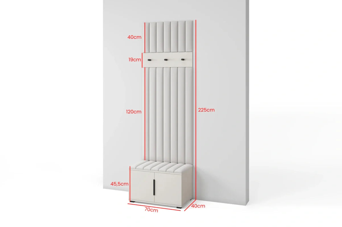 PK Bianco 16 Hallway Wardrobe Set - Upholstered Panels in Various Colours