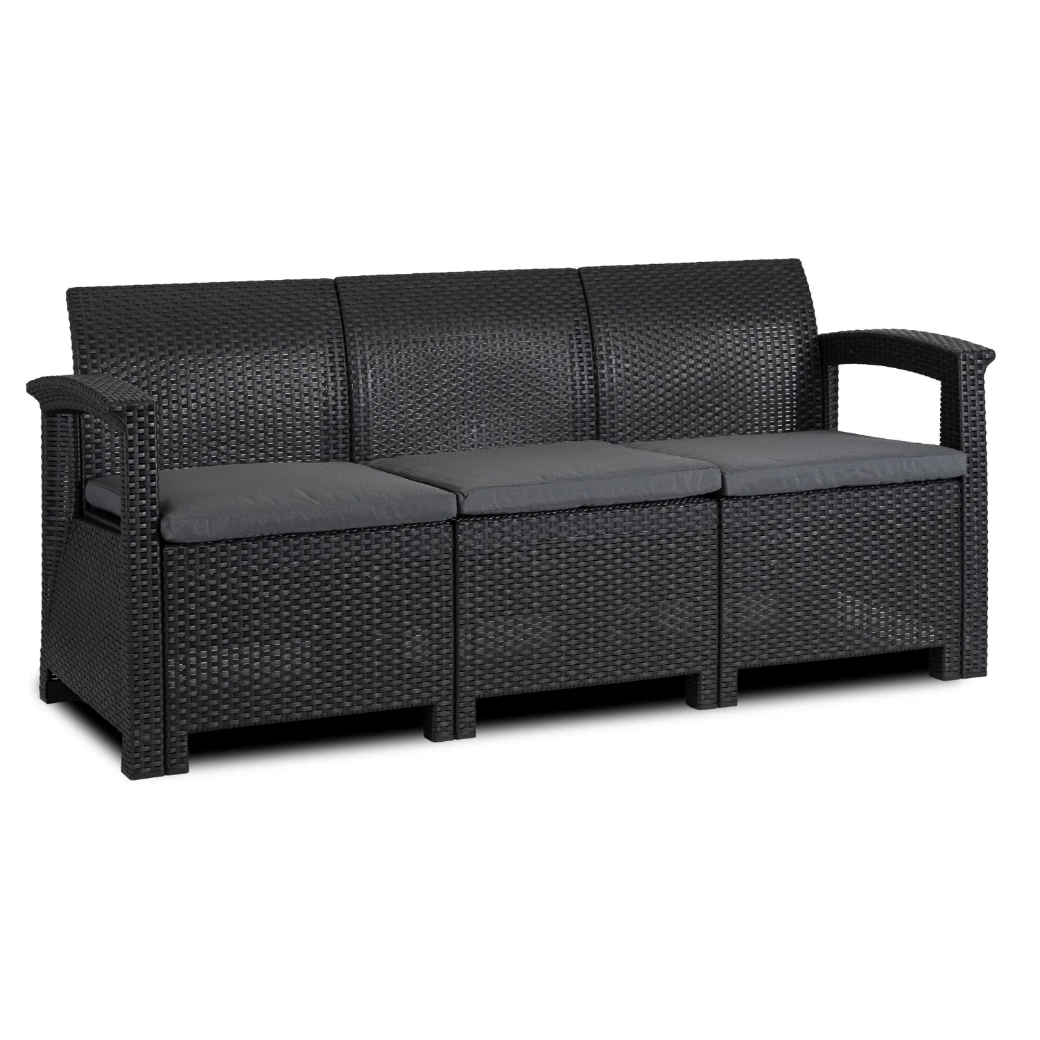 Elite BRANDON Gartenmöbel-Set – Schwarz/Dunkelgrau | Stilvolle & komfortable Gartenlounge
