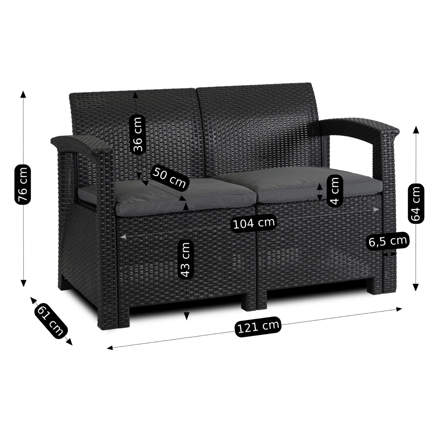 Elite COLUMBIA Outdoor Furniture Set – Black & Dark Gray