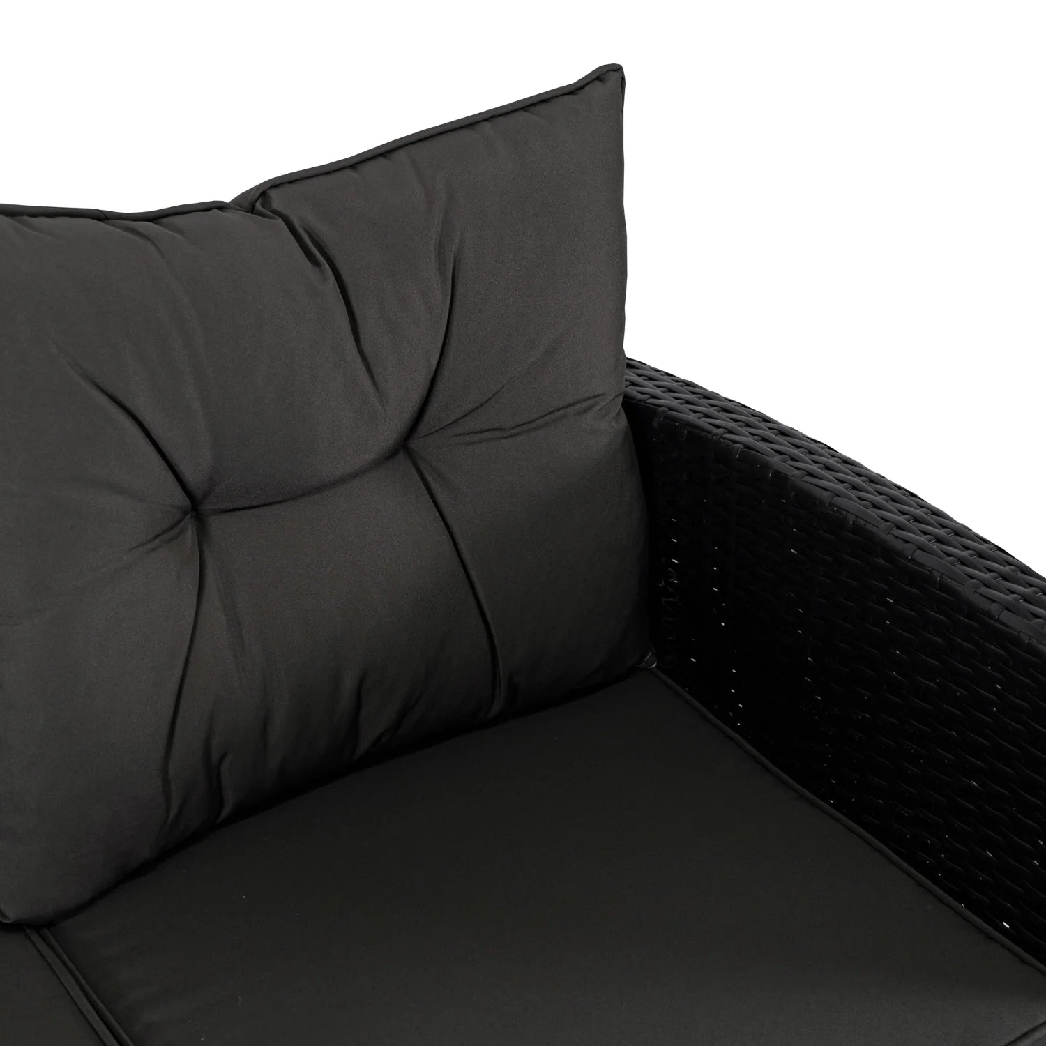 Elite DALLAS Outdoor Furniture Set Black/Dark Grey - Luxury Rattan Garden Loung