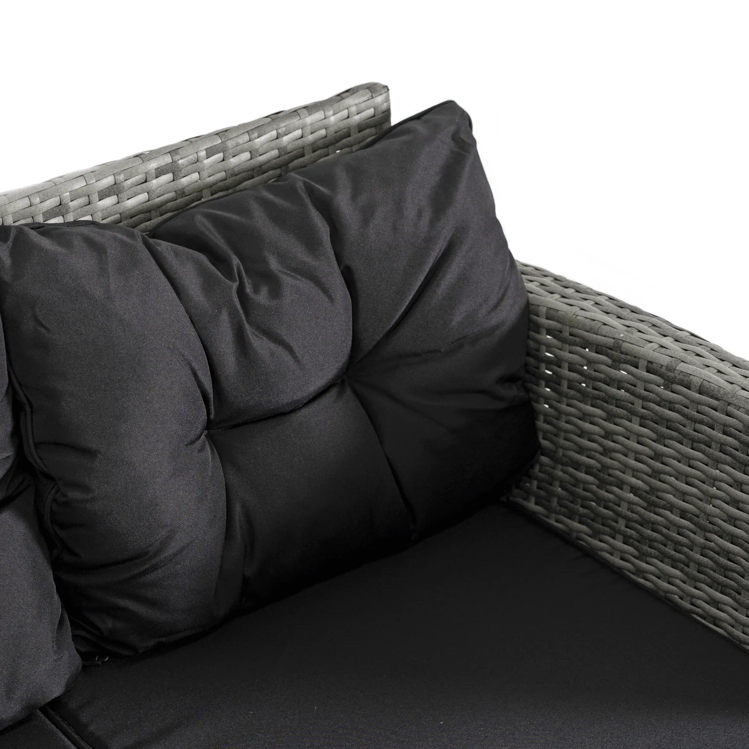 Elite DALLAS Gartenmöbel-Set Grau/Schwarz – Luxuriöse Rattan-Gartenlounge