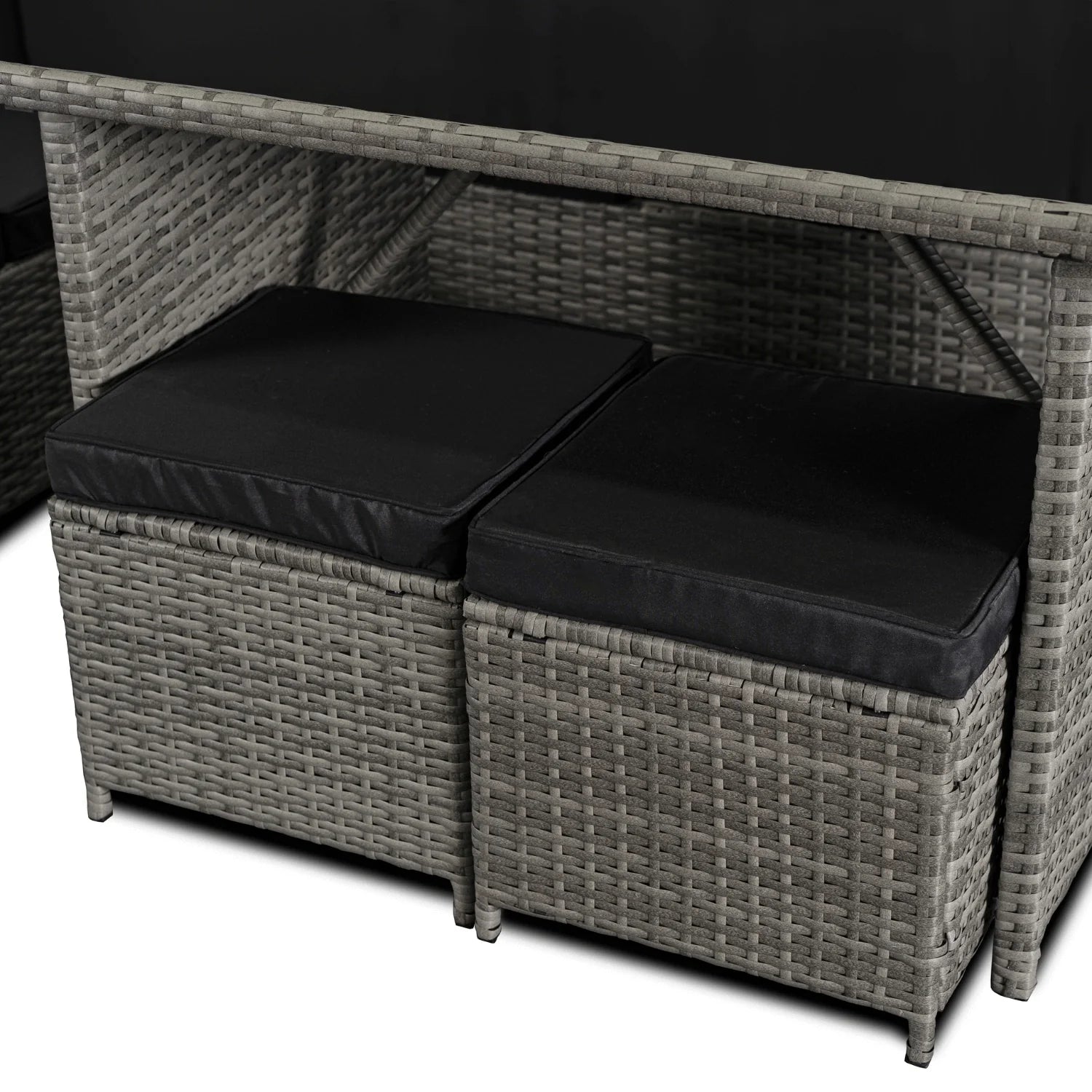 Elite DALLAS Gartenmöbel-Set Grau/Schwarz – Luxuriöse Rattan-Gartenlounge