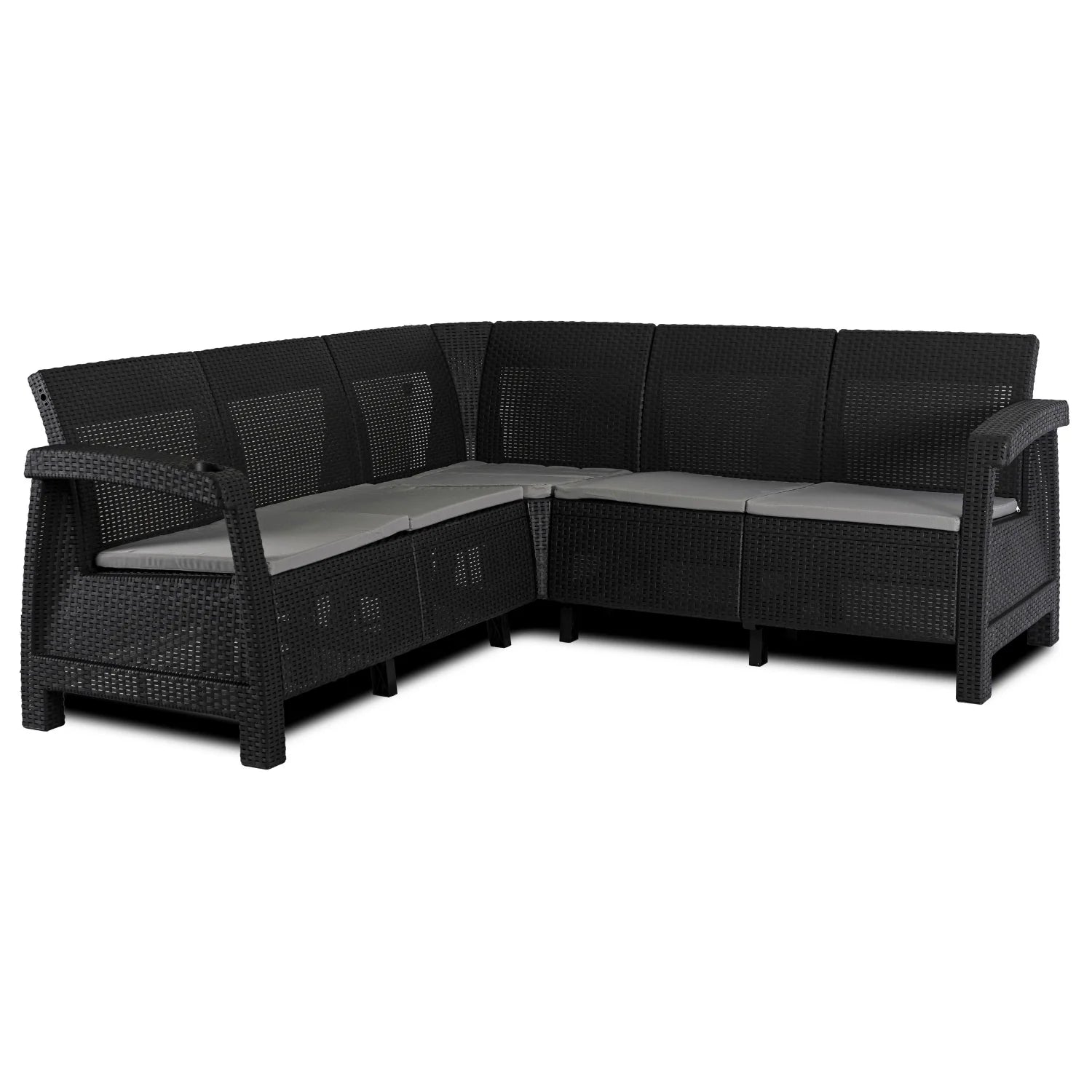 Elite INDIANA Gartenmöbel-Set Schwarz/Grau – Moderne & vielseitige Gartenlounge