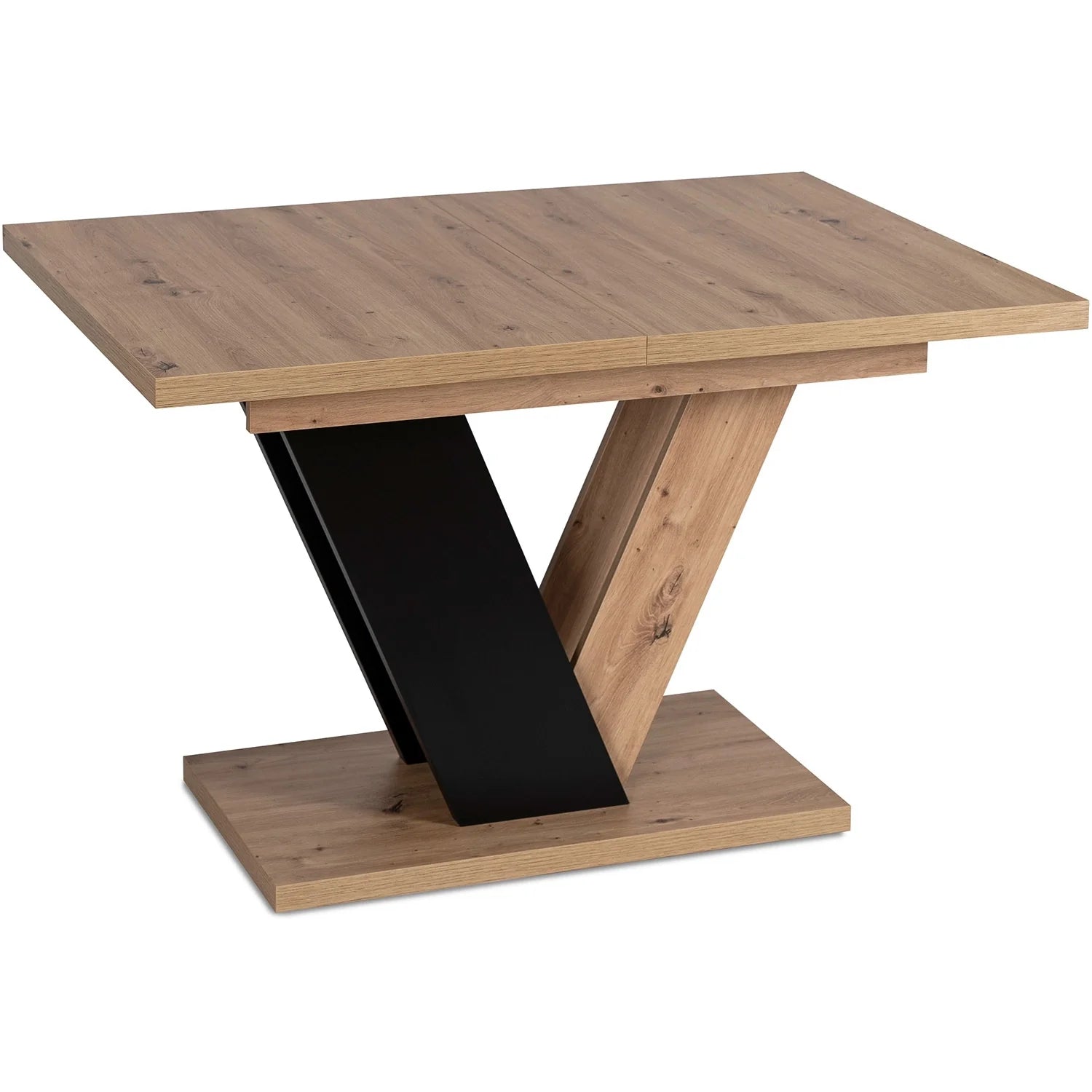 Elite Dining Set – CLARK Extendable Table (120-160 cm) & 6 TEX Chairs – Oak Artisan/Black & Gray