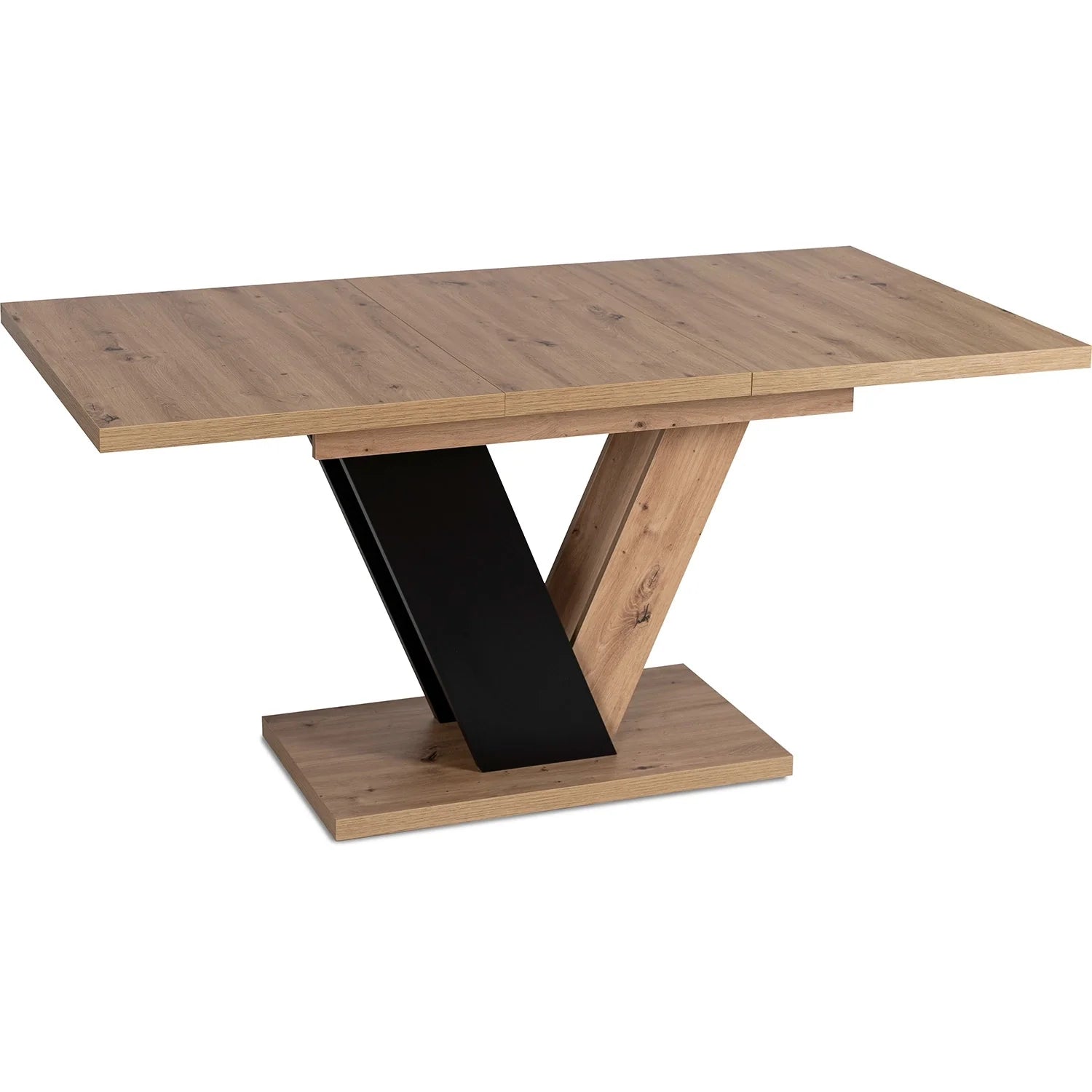 Elite Dining Set – CLARK Extendable Table (120-160 cm) & 6 TEX Chairs – Oak Artisan/Black & Gray