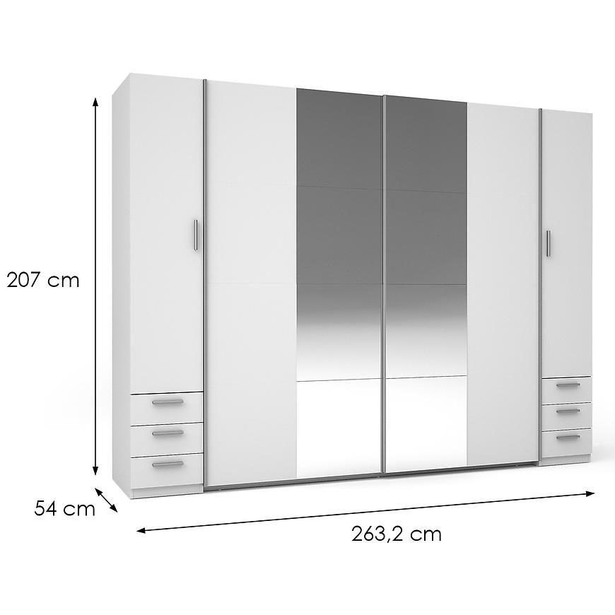 MO Store 4-Door 6-Drawer Wardrobe – White/Mirror