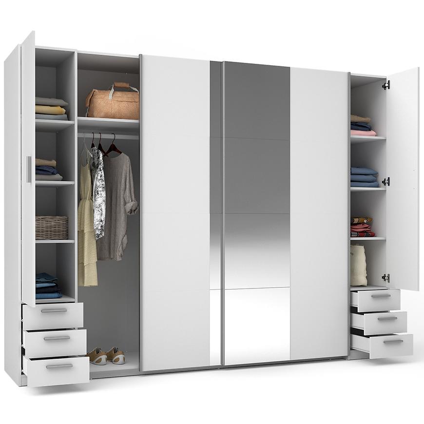 MO Store 4-Door 6-Drawer Wardrobe – White/Mirror