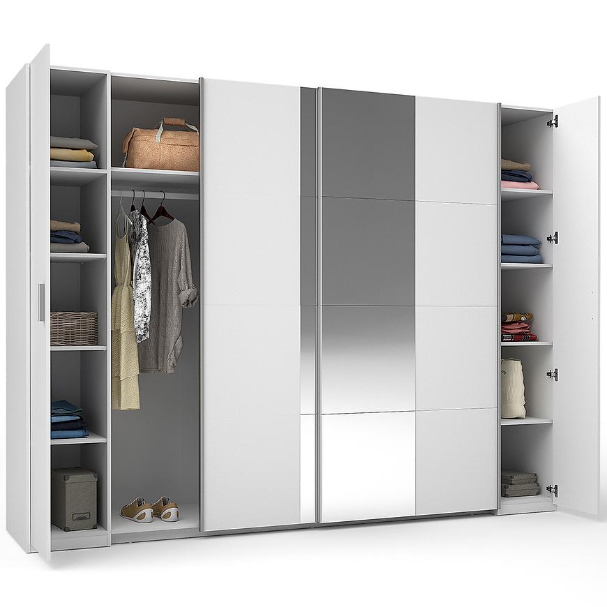 MO Store 4-Door Wardrobe with Mirror – White