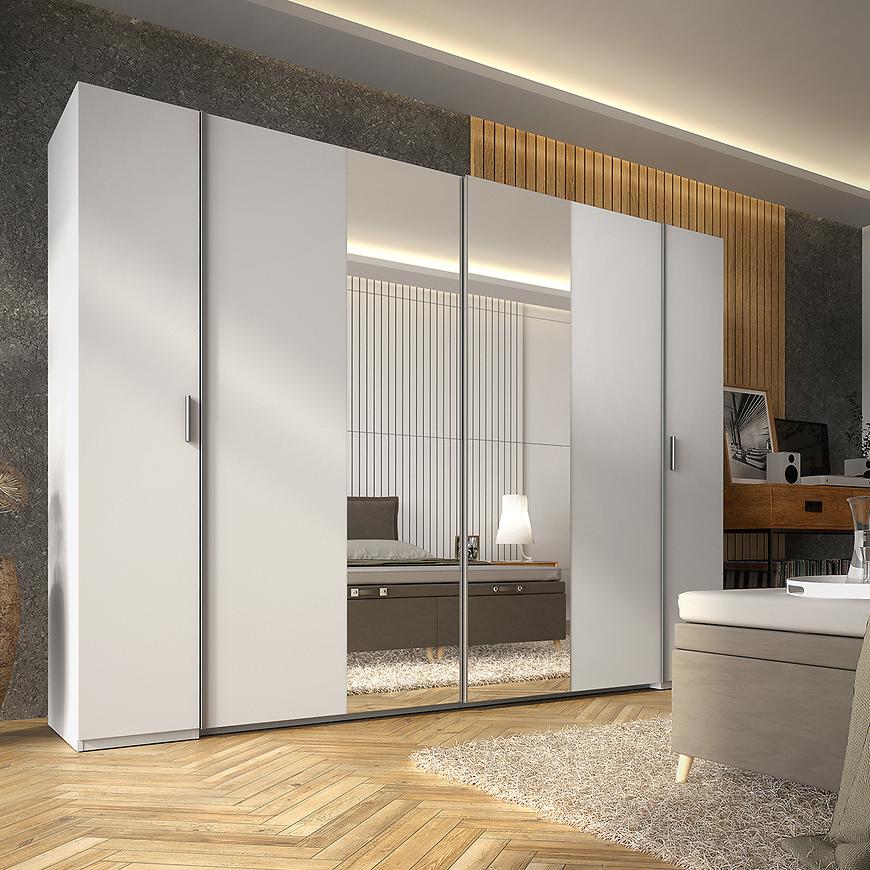 MO Store 4-Door Wardrobe with Mirror – White