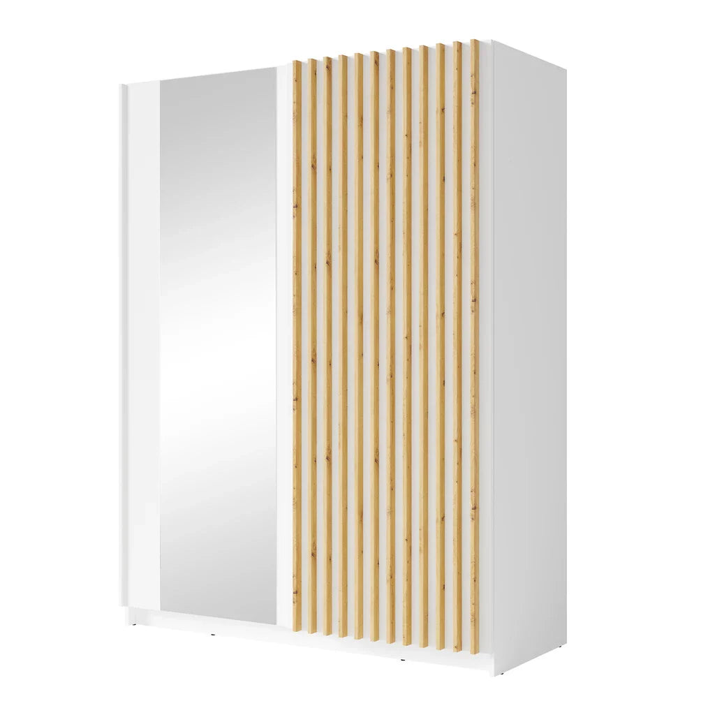 MO Dalia White Wardrobe with Mirror – 150.5 cm
