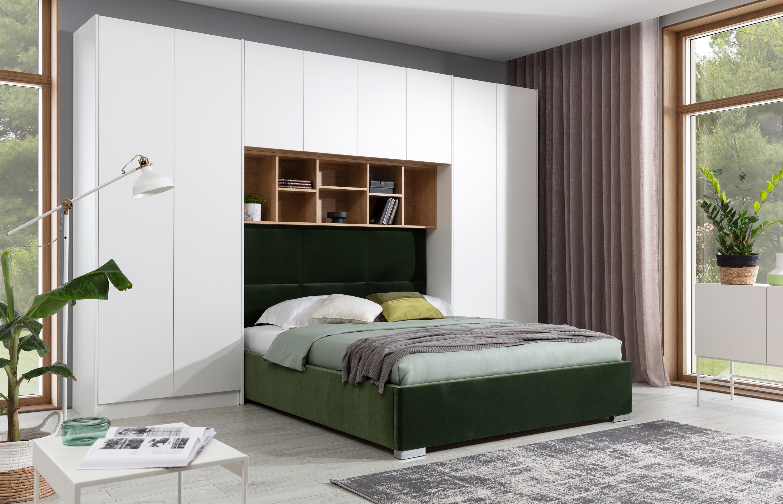 SLEEP VARIA Individuelles Schlafzimmer-Einbausystem – Eiche geölt / Weiß Matt