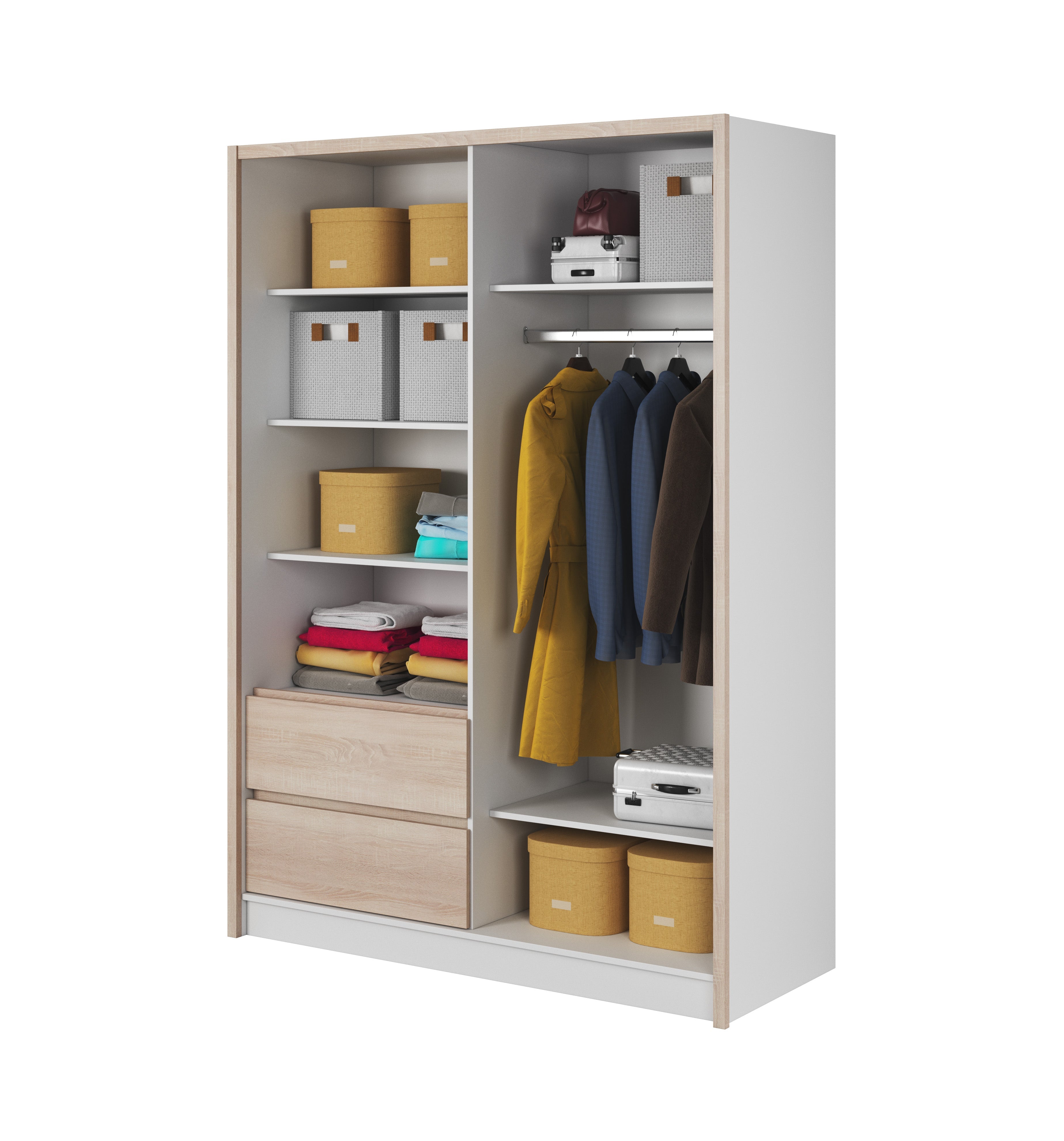 Wardrobe Sara Sonoma Oak White