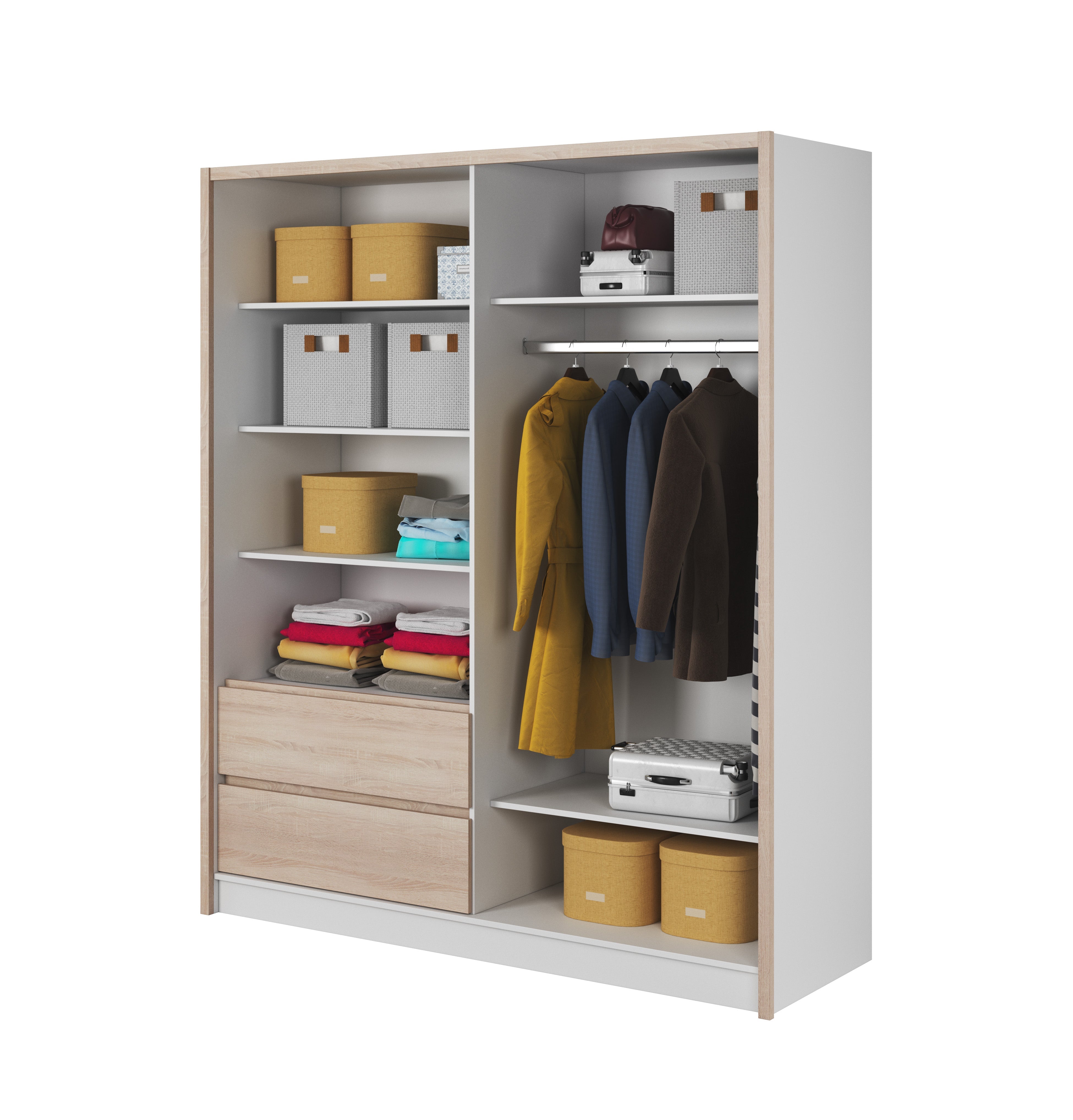 Wardrobe Sara Sonoma Oak White