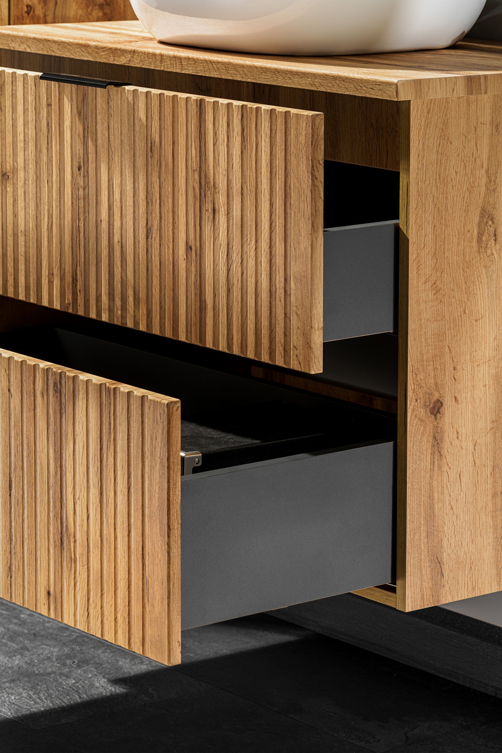 Adel Oak Bathroom with High Cabinet Smile 120 cm SET-ADO B